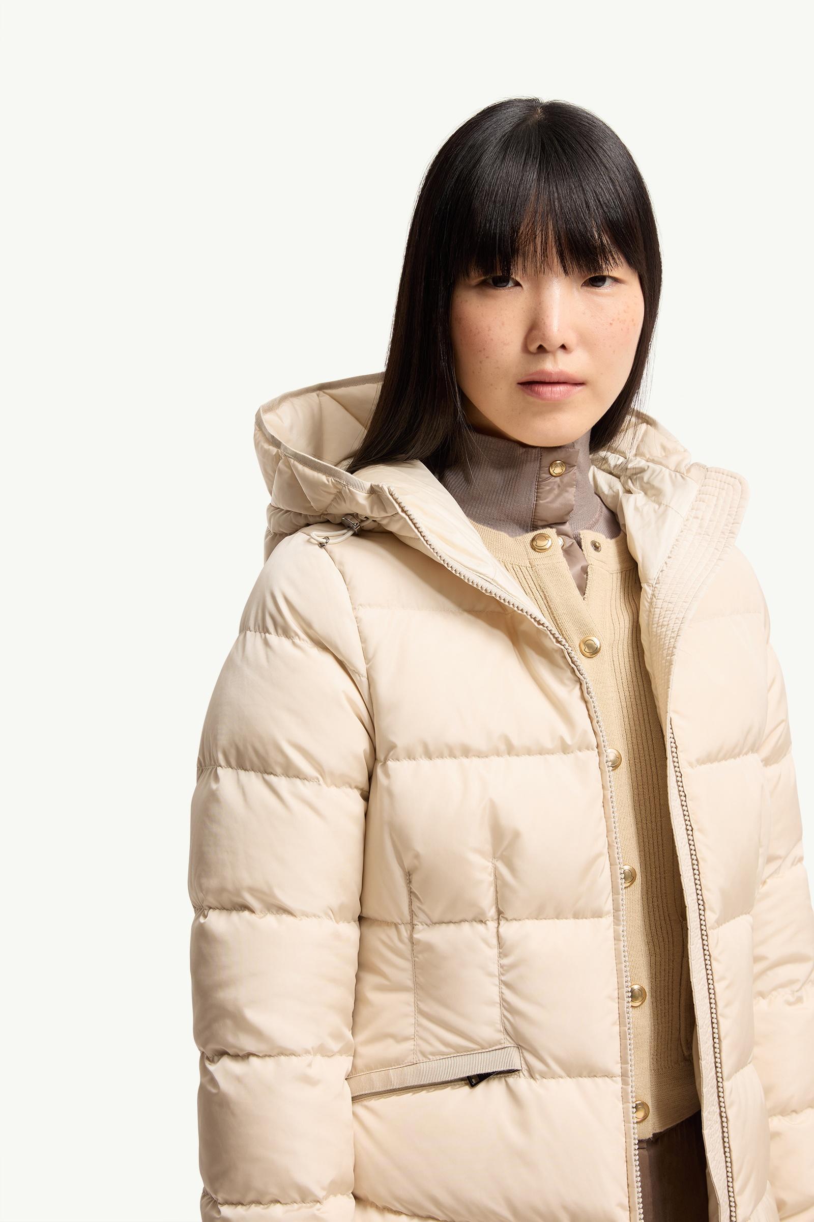 Beige Avoce Hooded Short Down Jacket - Short Down Jackets for