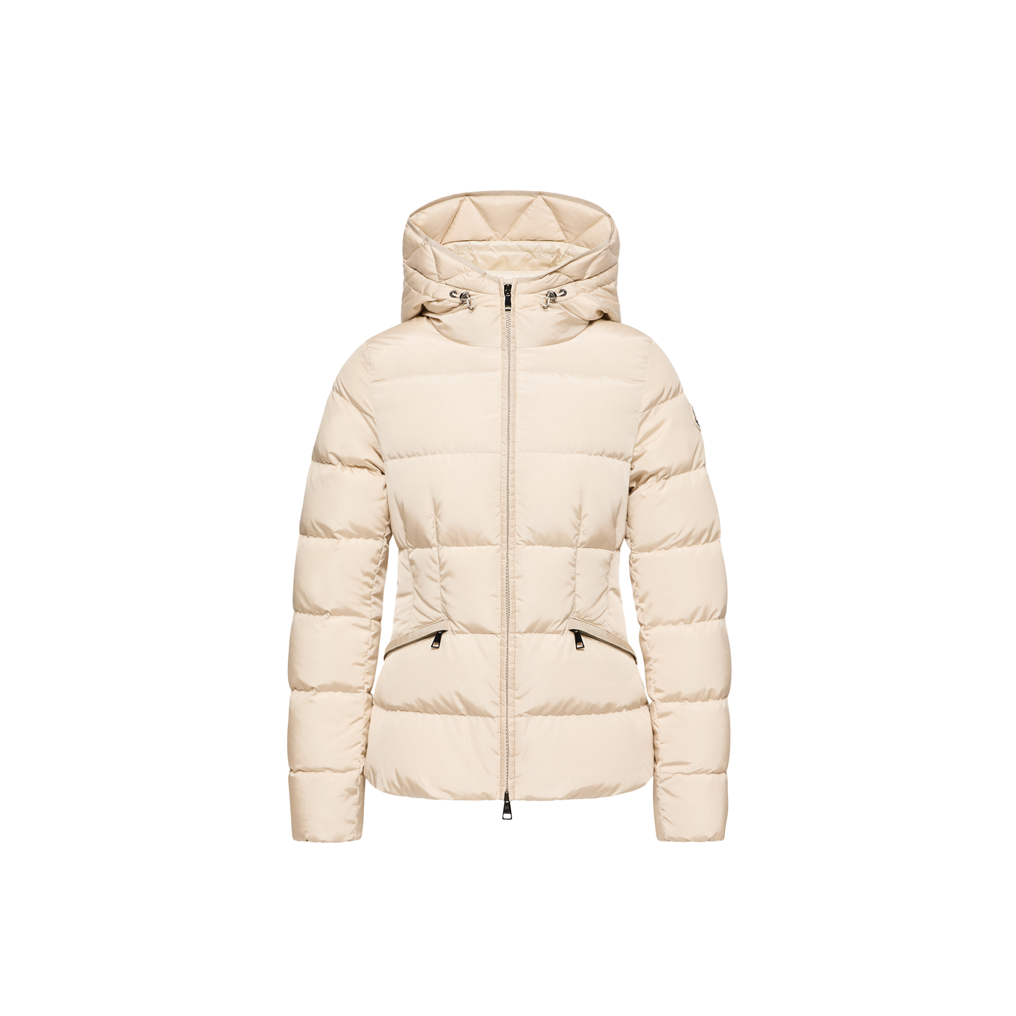 Moncler   Avoce Hooded Short Down Jacket for Women in Beige, Size: 12