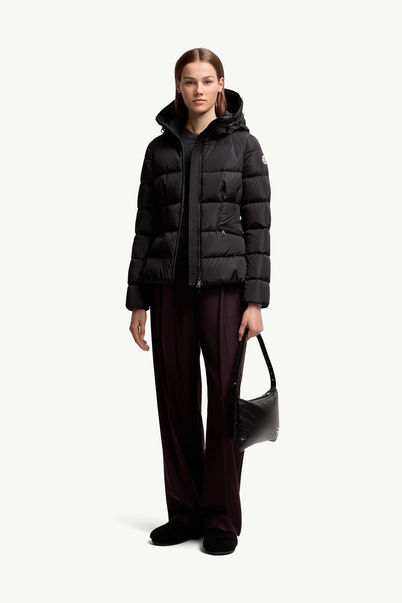 Avoce Hooded Short Down Jacket Women Black Moncler 0