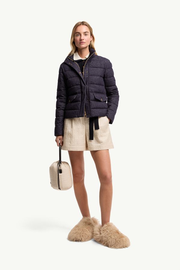 Plumífero corto de algodón Bessettez Mujer Azul marino Moncler 0