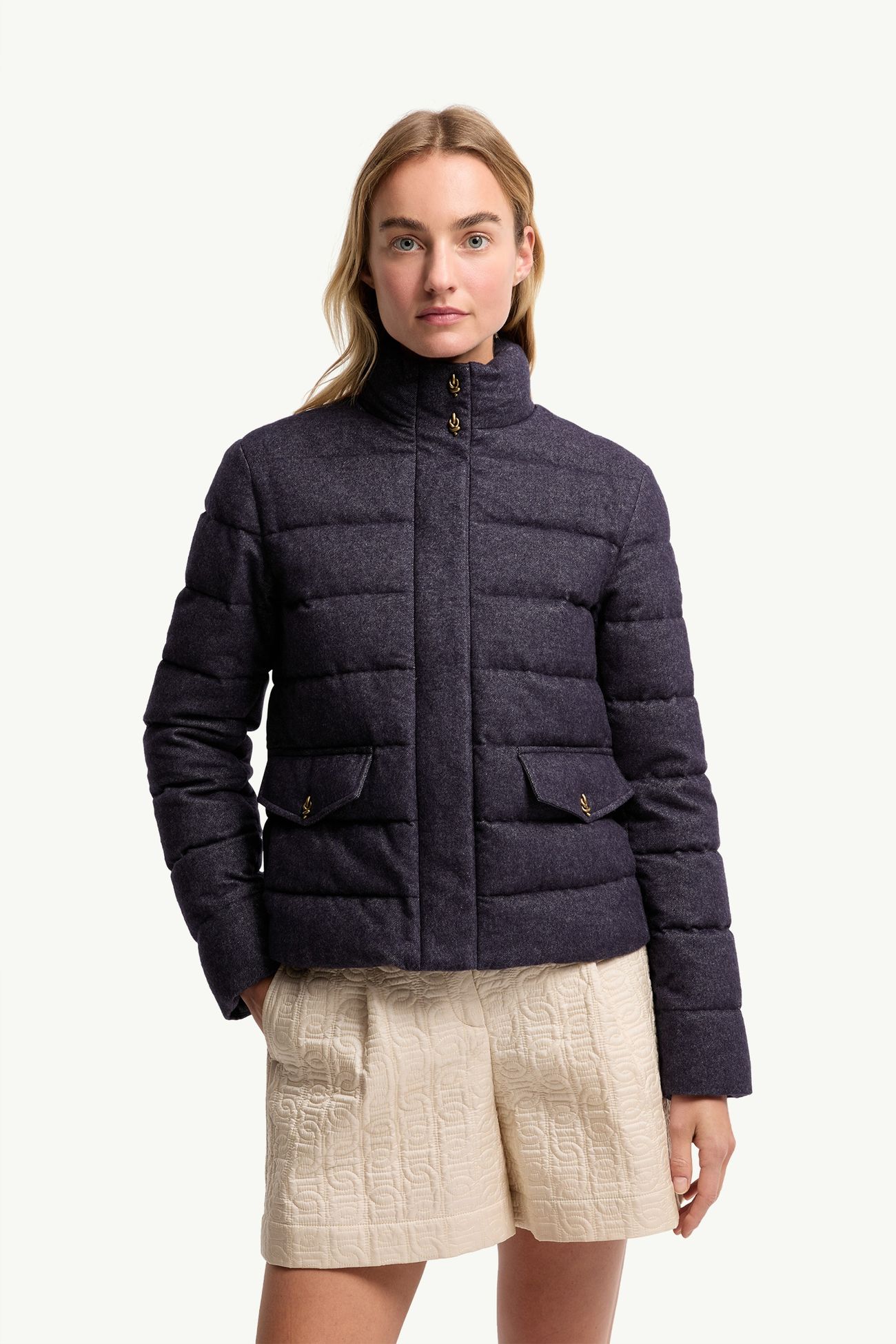 Bessettez棉質短身羽絨外套 女士 海軍藍色 Moncler 3