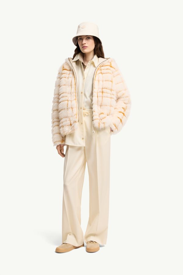 Veste matelassée courte Pluvier Femmes Blanc Cassé & Jaune Moncler 0
