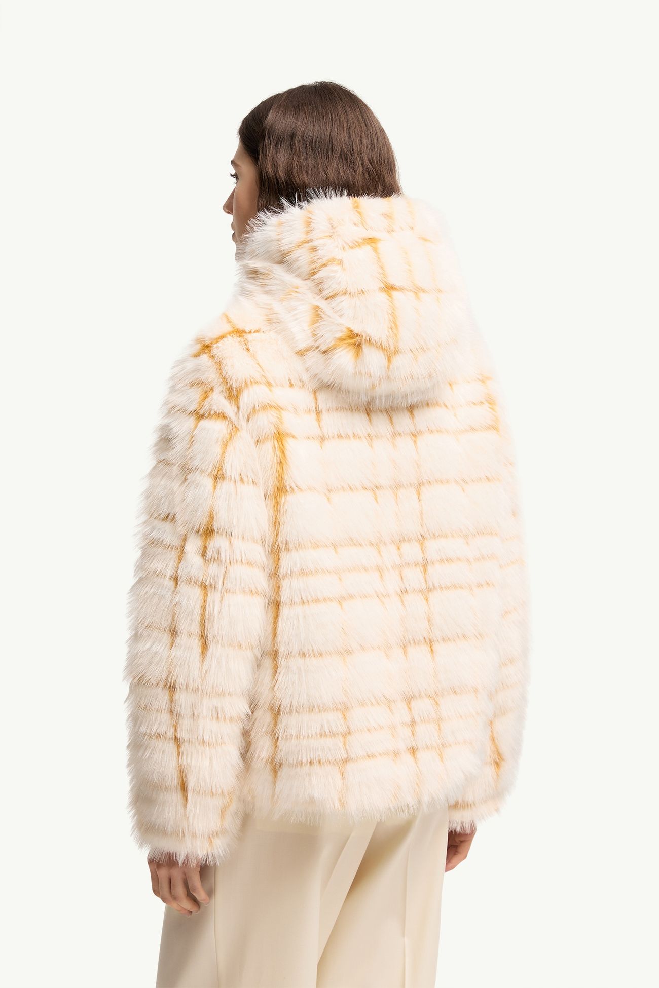 Pluvier kurze wattierte Jacke Damen Offwhite & Gelb Moncler 4