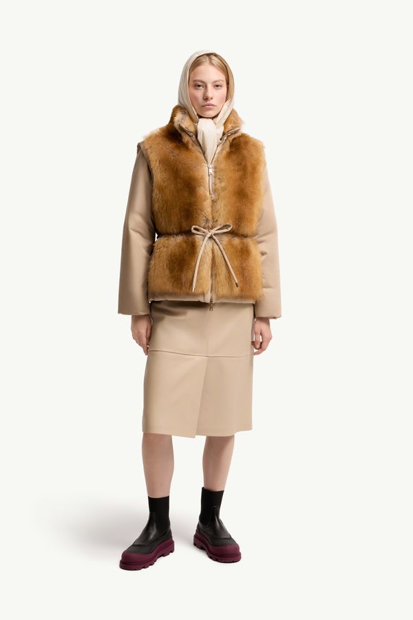 Blaireau二合一羔羊毛羽絨外套 女士 米色 Moncler 0