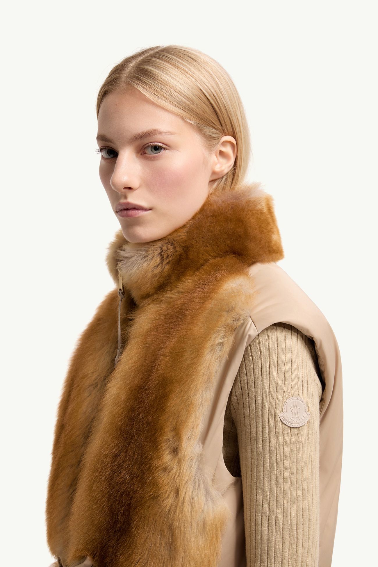 Blaireau二合一羔羊毛羽絨外套 女士 米色 Moncler 1