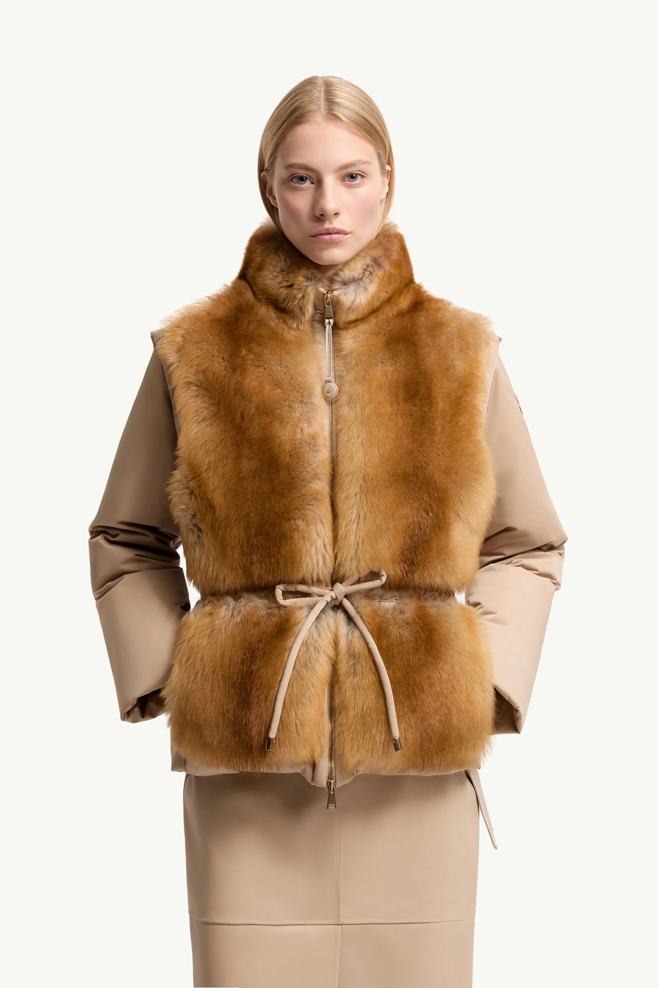 Blaireau二合一羔羊毛羽絨外套 女士 米色 Moncler 3