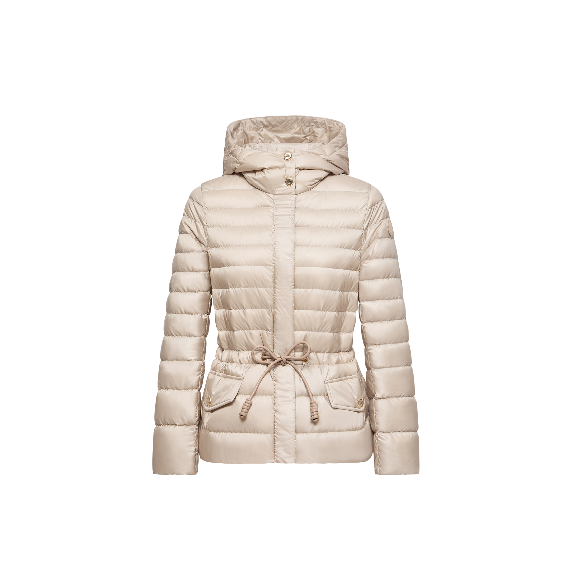 Moncler - Raies Kapuzen-Kurzmantel Aus Daunen - Jackets - Damen - Beige - Xs - Bild 2