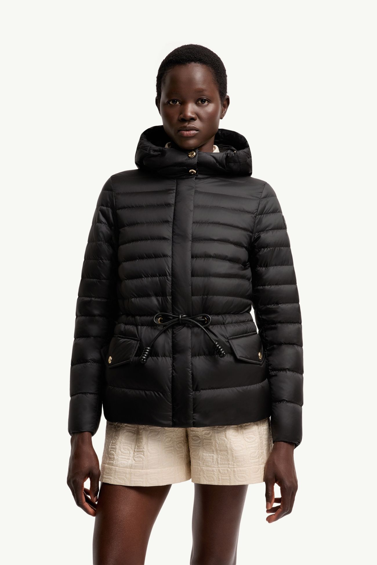 Raies kurze Daunenjacke mit Kapuze Damen Schwarz Moncler 3