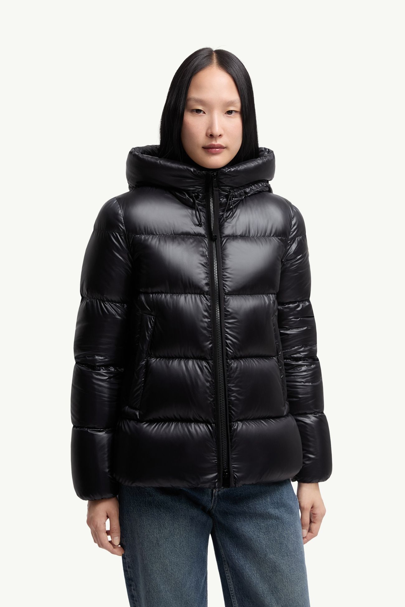 Serittes Hooded Short Down Jacket Women Black Moncler 3
