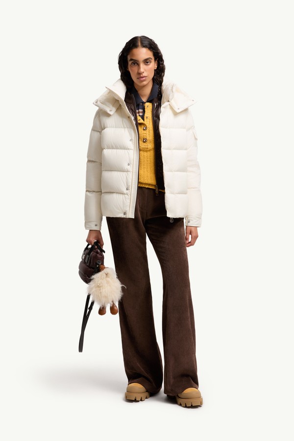 Doudoune courte Ă capuche Moncler Maya 70 Femmes Blanc Moncler 0