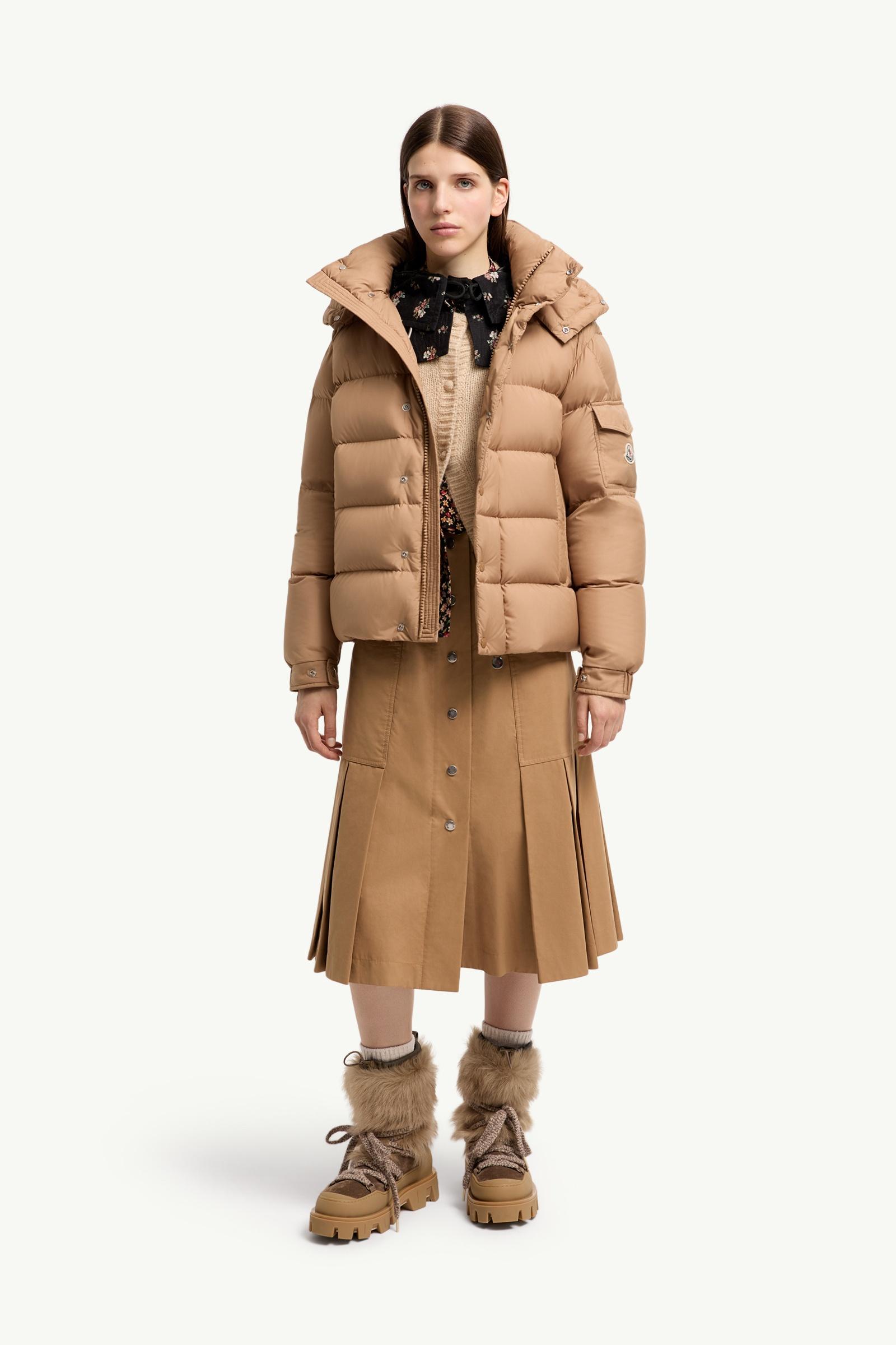 Camel Beige Moncler Maya 70 Hooded Short Down Jacket - Short Down