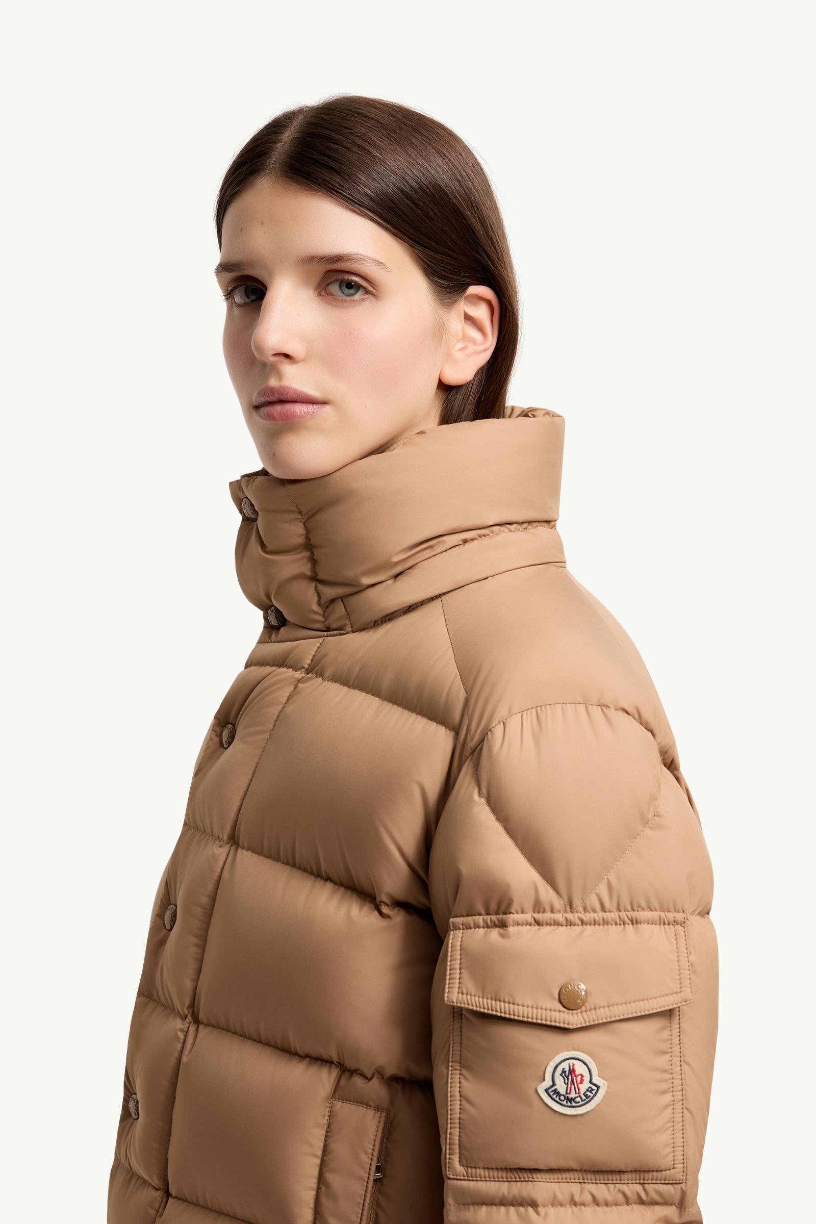 Camel Beige Moncler Maya 70 Hooded Short Down Jacket - Short Down