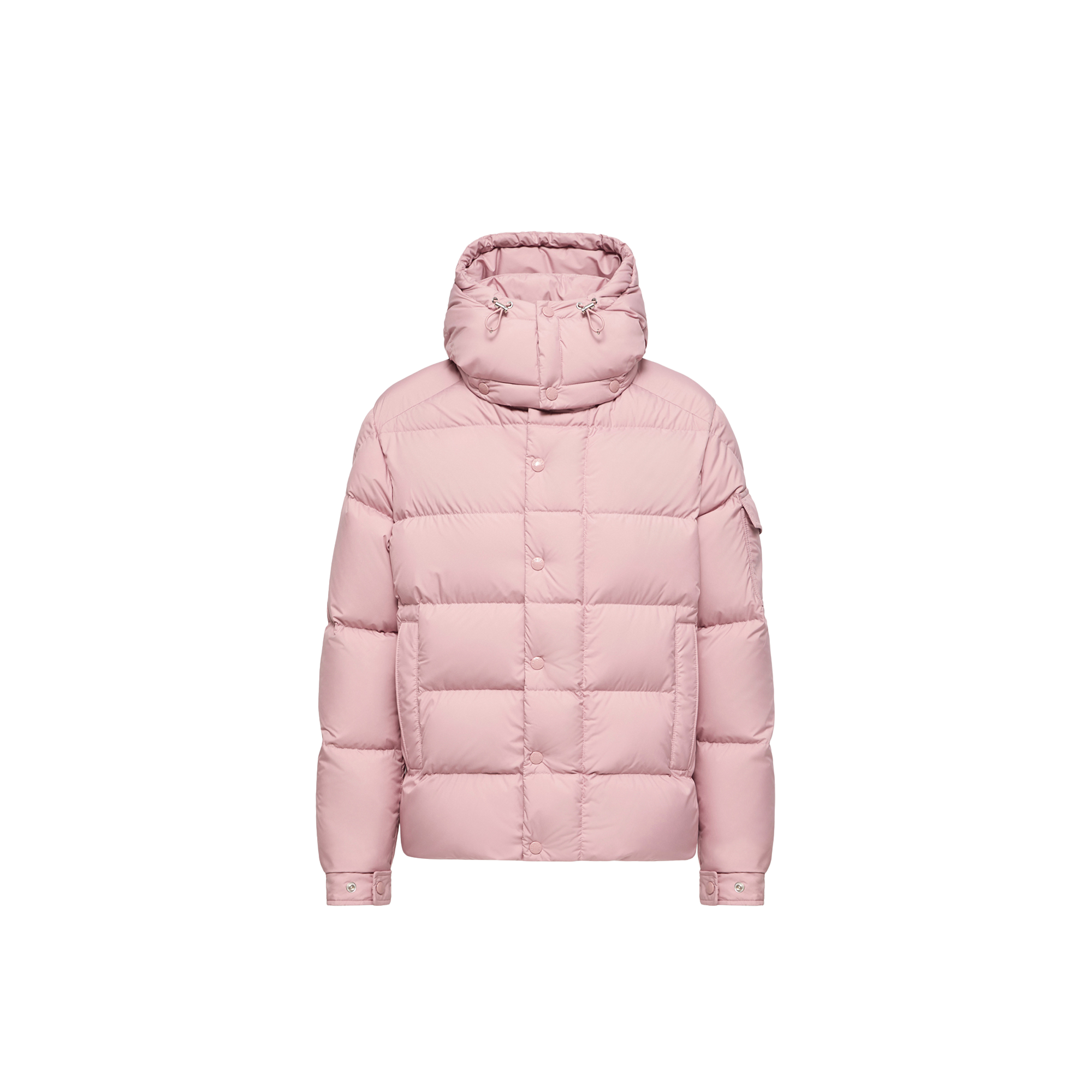 Moncler   Maya 70 Hooded Short Down Jacket for Women in Pink, Size: 10
