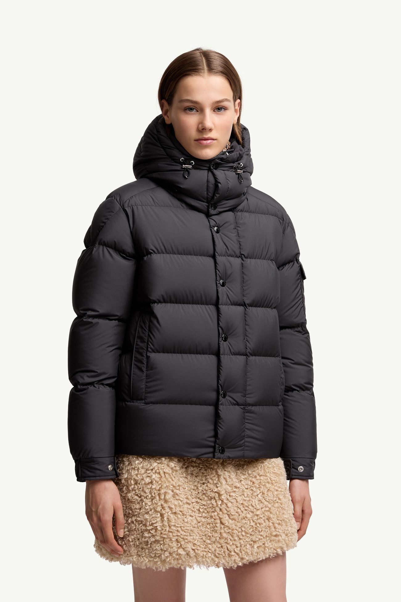 Moncler Maya Hooded Short Down Jacket Women Black Moncler 3