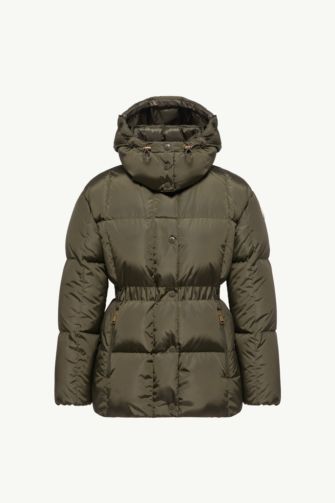 Agneux Hooded Short Down Jacket Women Dark Green Moncler 2