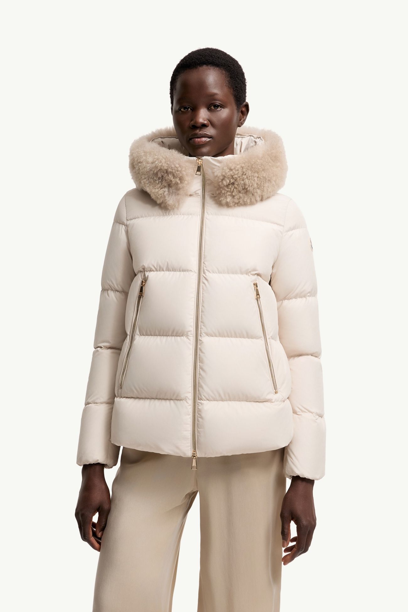 Laichefur女士饰边短款羽绒夹克外套 女士 白色 Moncler 3