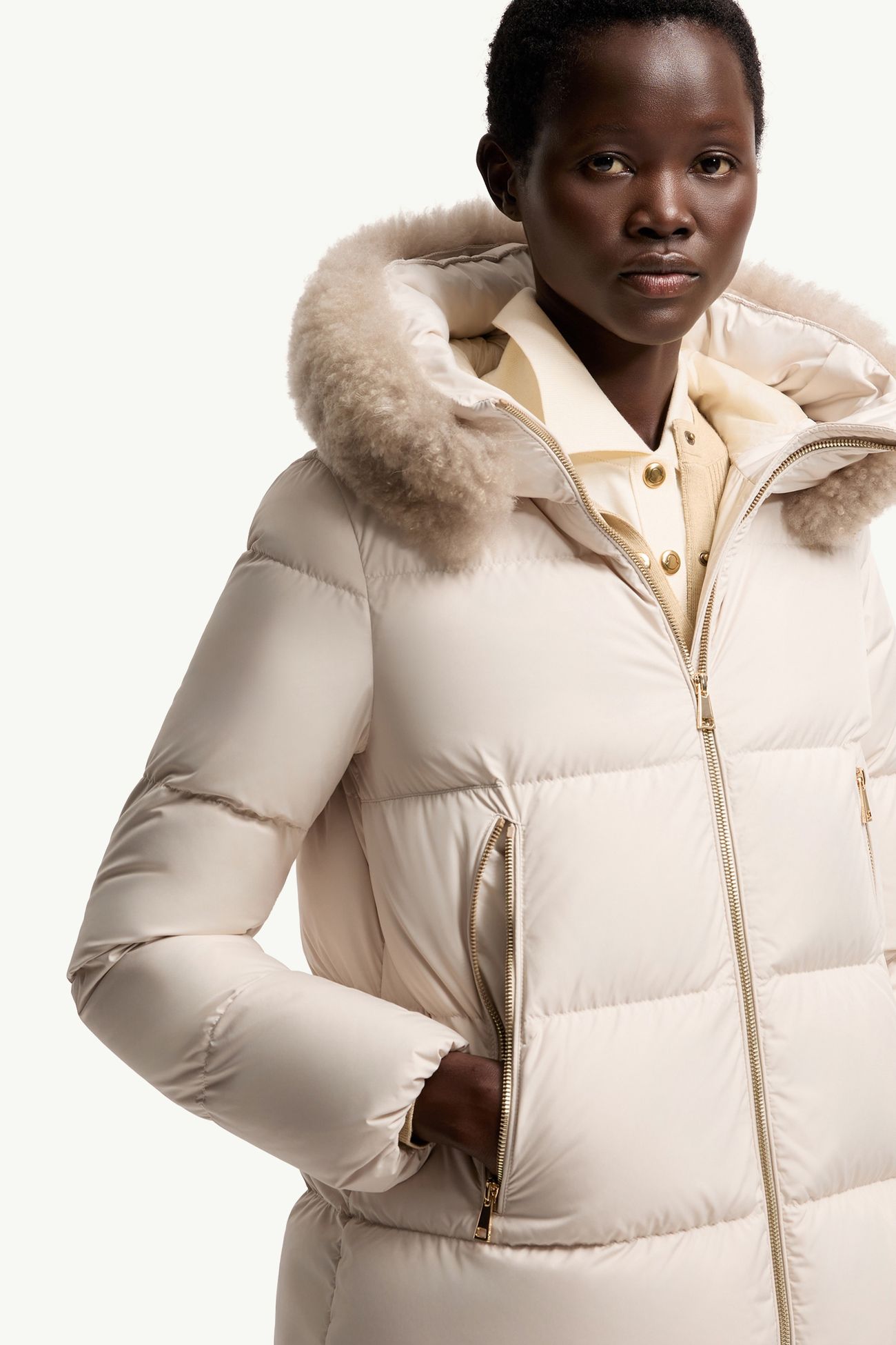 Laichefur女士饰边短款羽绒夹克外套 女士 白色 Moncler 5