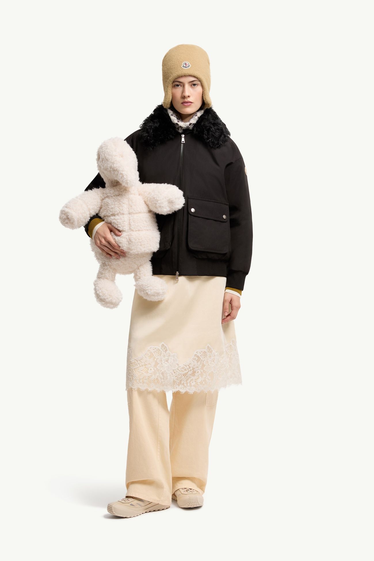 Piumino corto Rougequeue Donna Nero Moncler 0