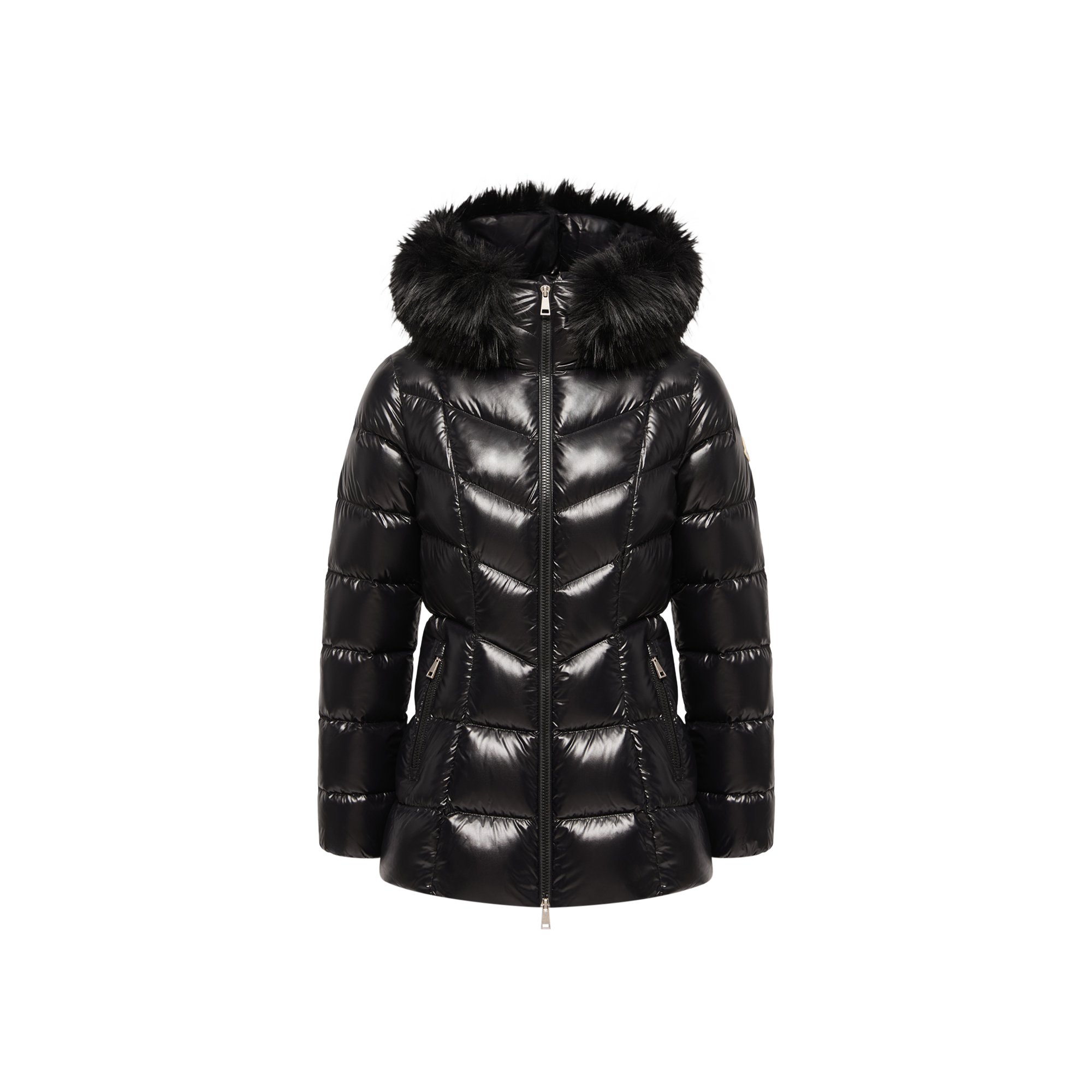 Moncler Fulmar Hooded Short Down Jacket for Women in Black, Size: 14