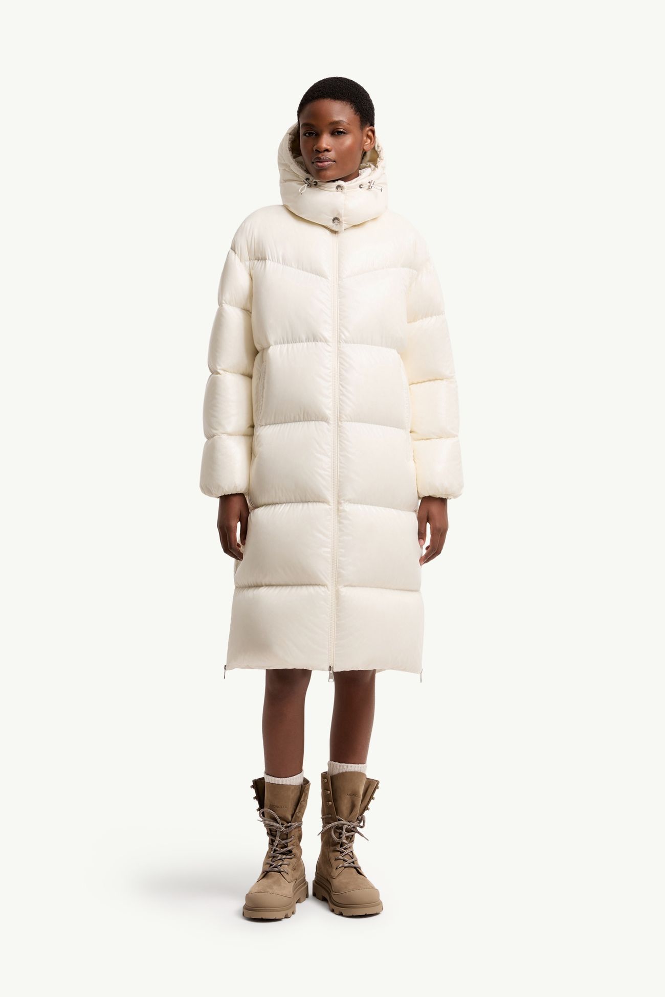 Doudoune longue à capuche Harfang Femmes Blanc Ivoire Moncler 3