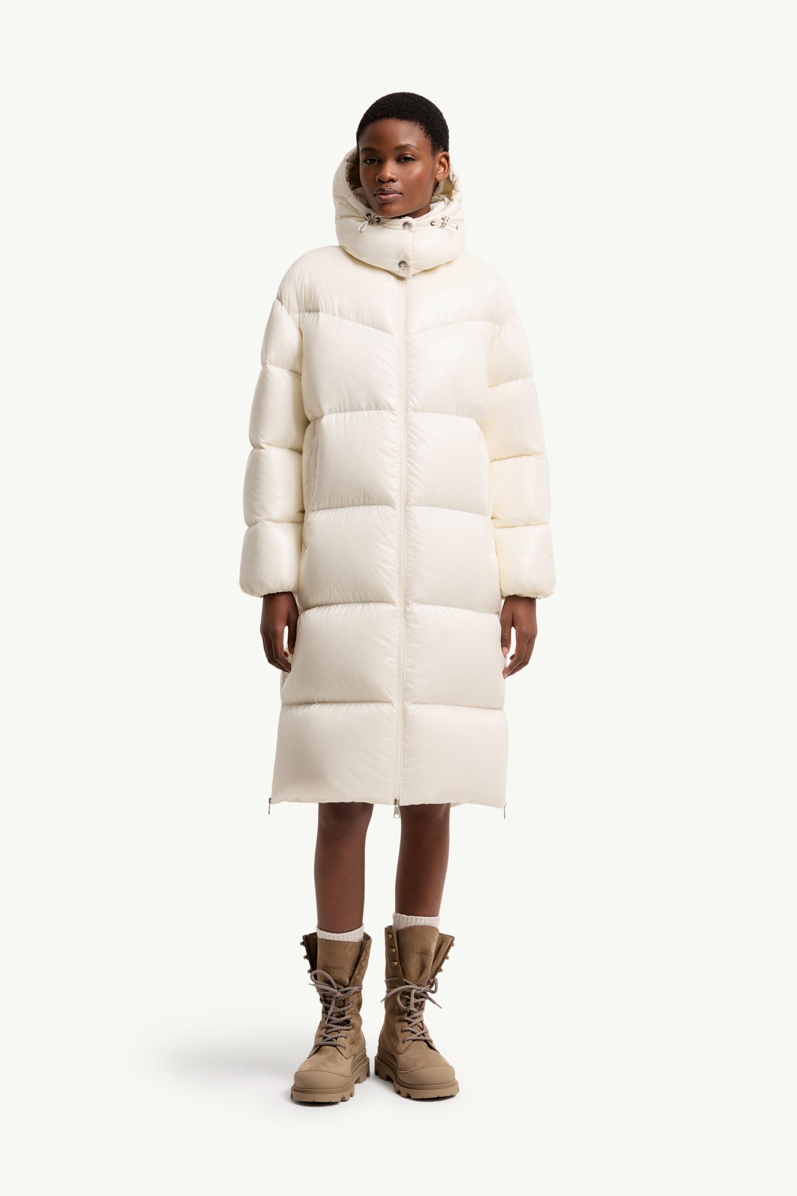 White Ivory Harfang Hooded Long Down Coat - Long Jackets & Parka