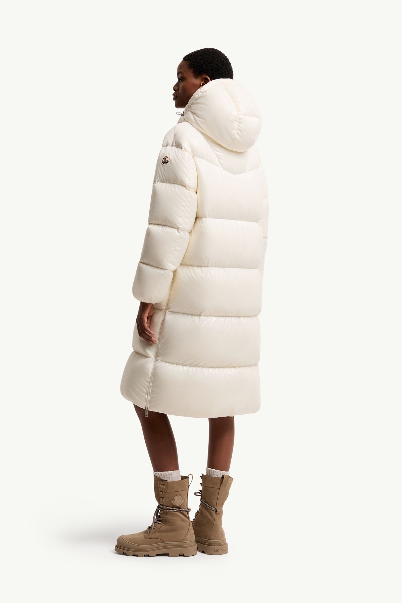 Harfang 후드 롱 다운 코트 여성 화이트 아이보리 Moncler 4