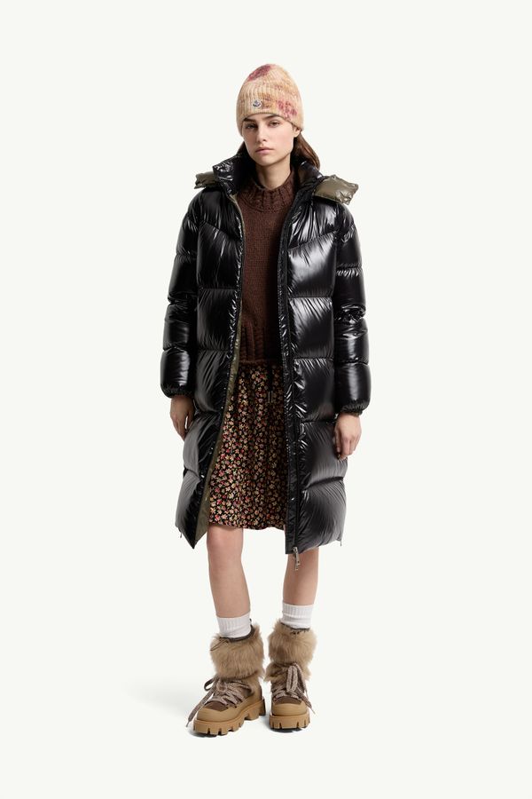 Harfang 후드 롱 다운 코트 여성 블랙 Moncler 0