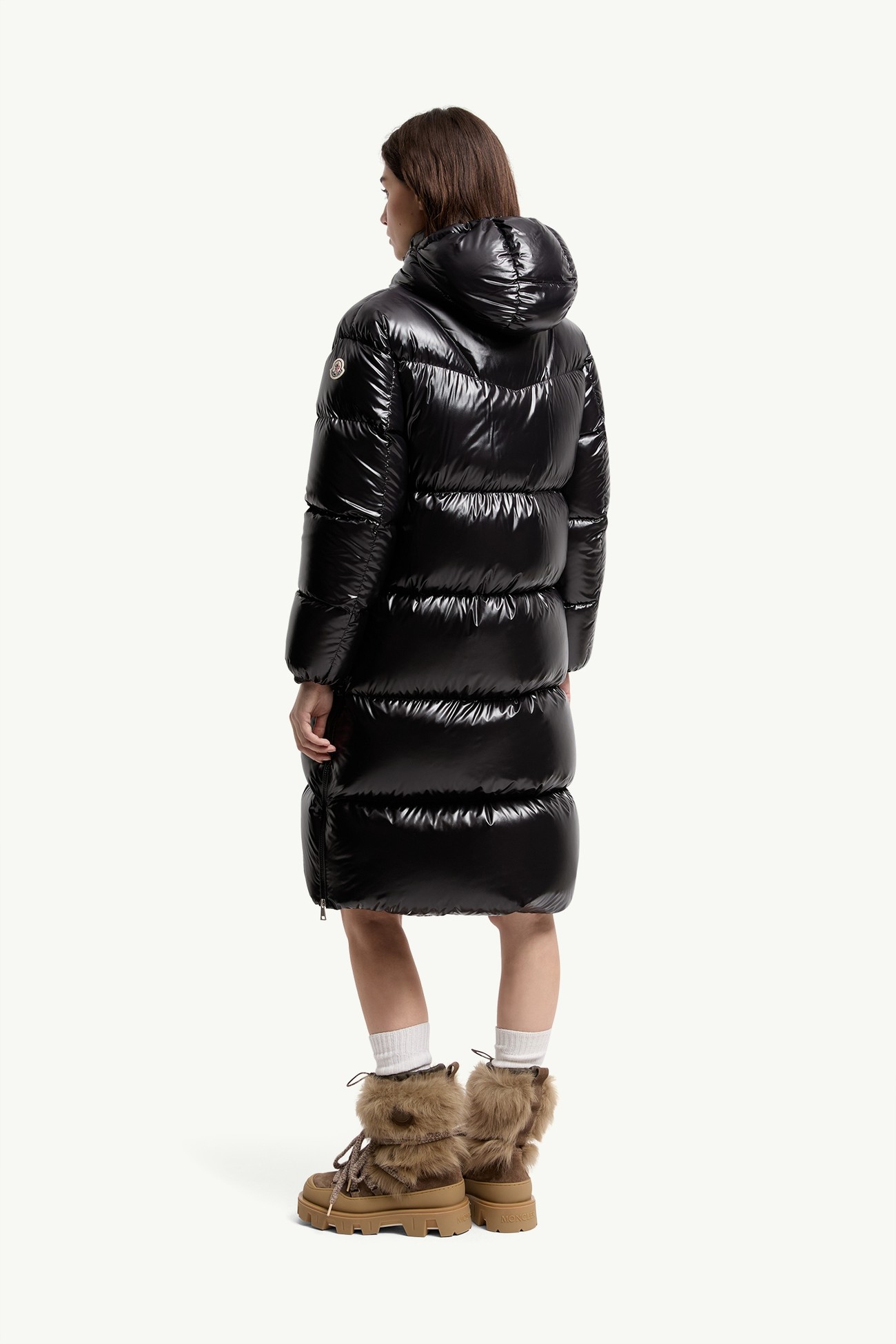 Plumífero largo con capucha Harfang Mujer Negro Moncler 4