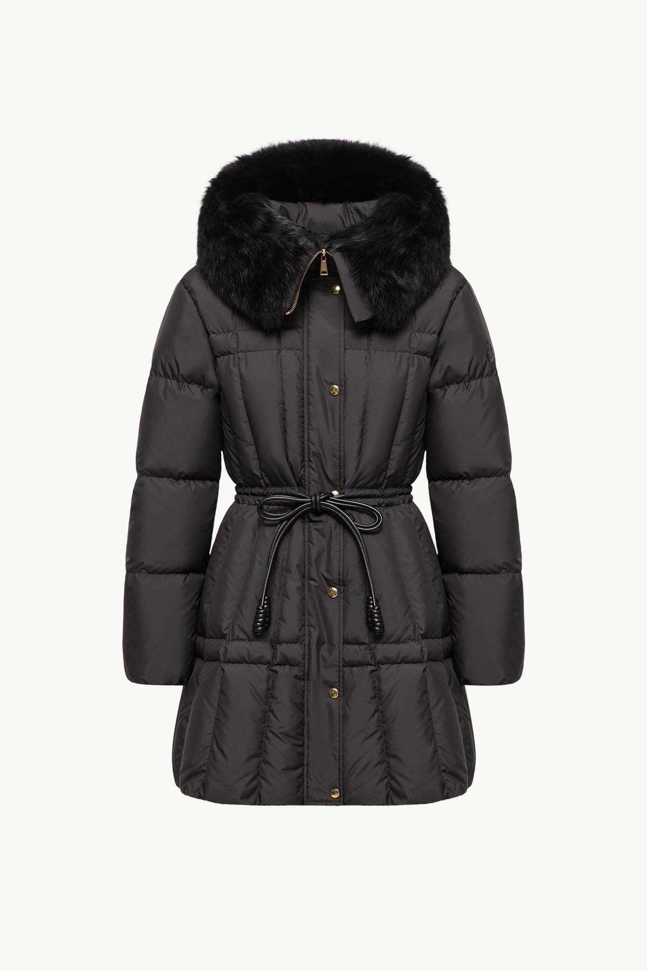 Solennel 시어링 트리밍 후드 쇼트 다운 파카 여성 블랙 Moncler 2