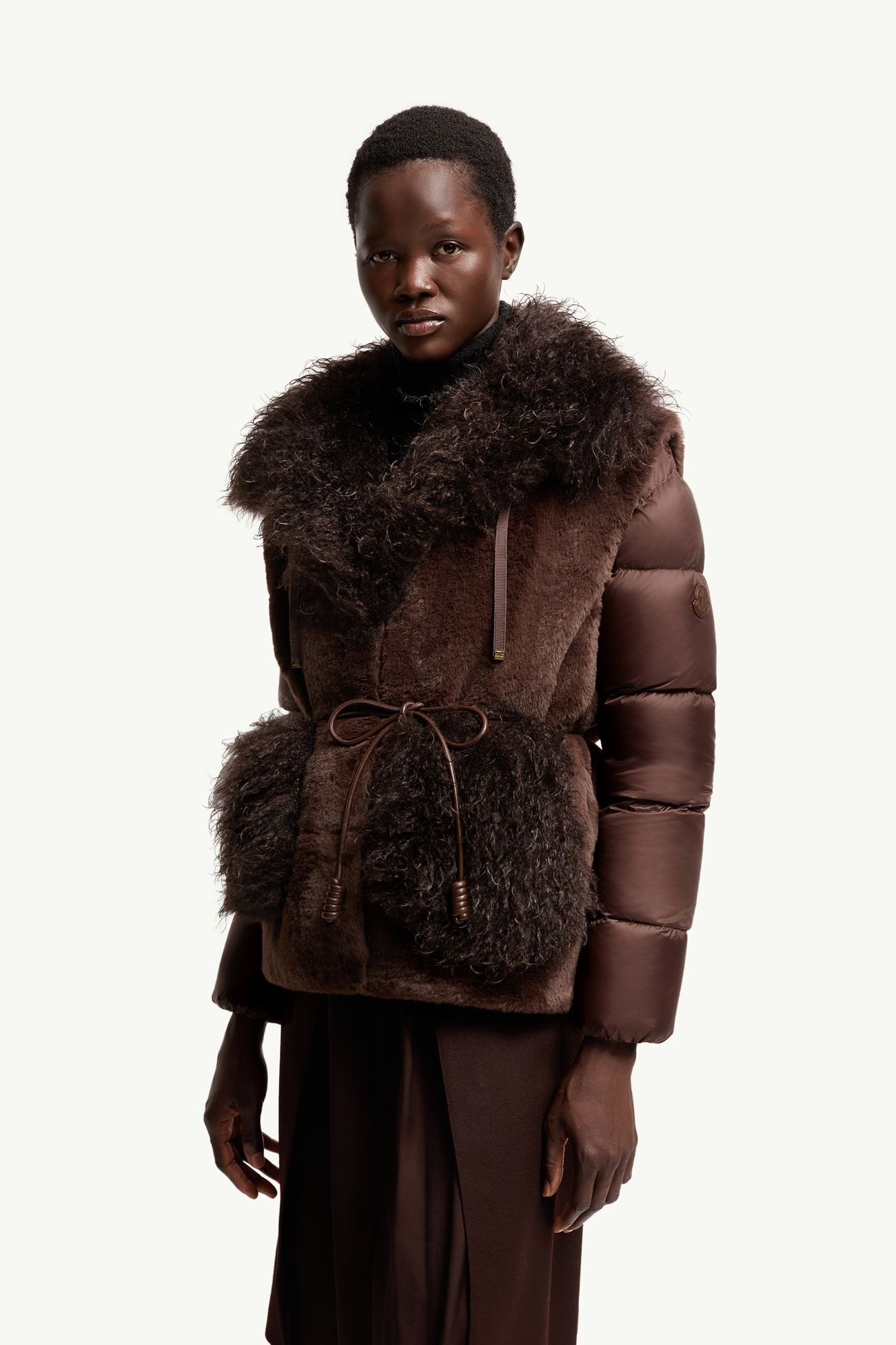Immersif 2-in-1 Short Down Jacket Women Brown Moncler 3