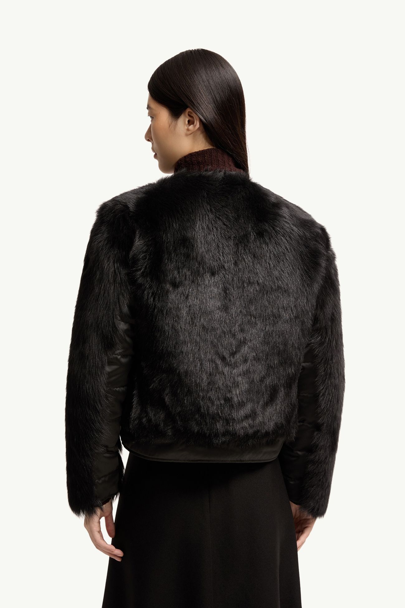 Majestueux羔羊毛短身羽絨外套 女士 黑色 Moncler 4