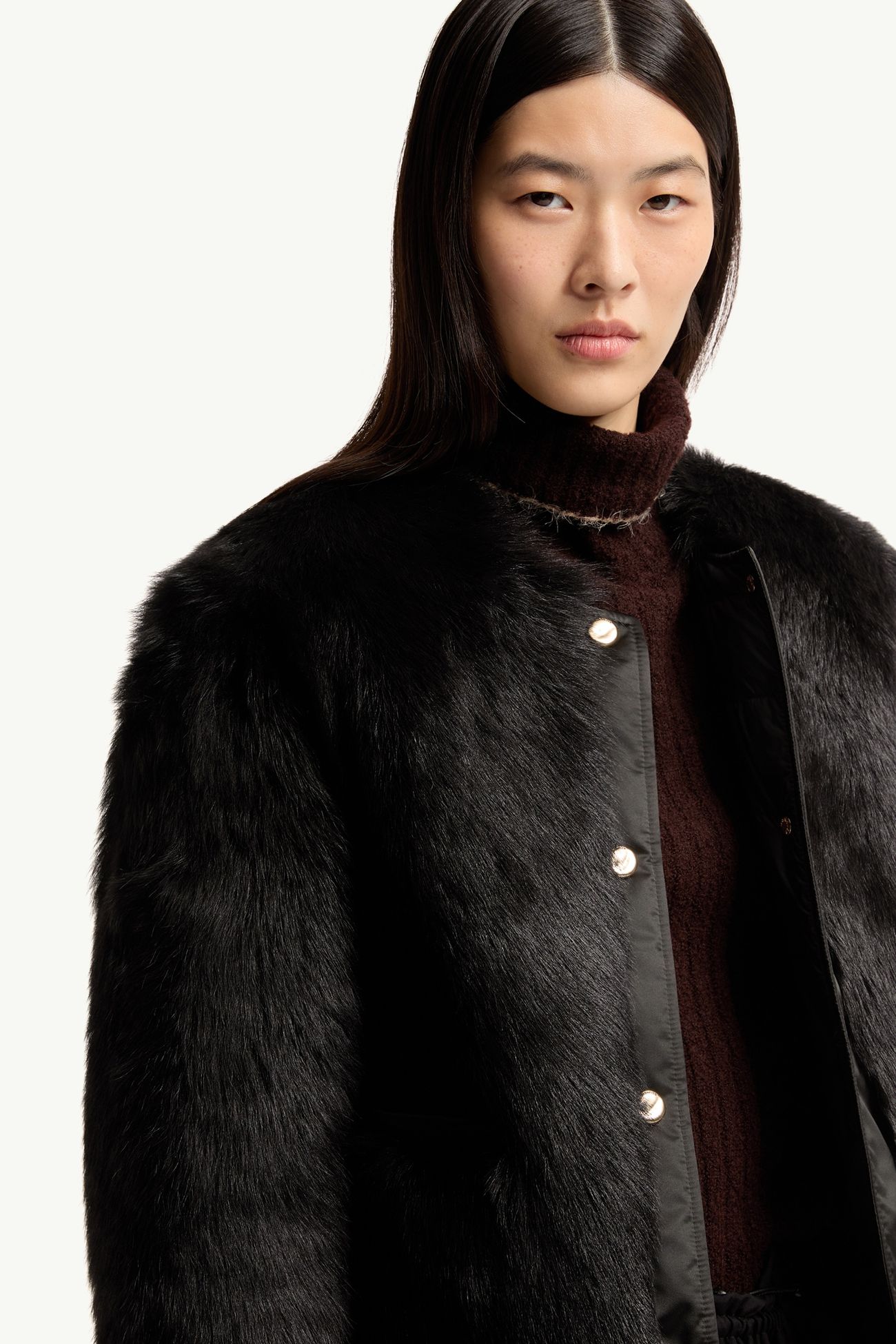 Plumífero corto de lana de oveja joven Majestueux Mujer Negro Moncler 5