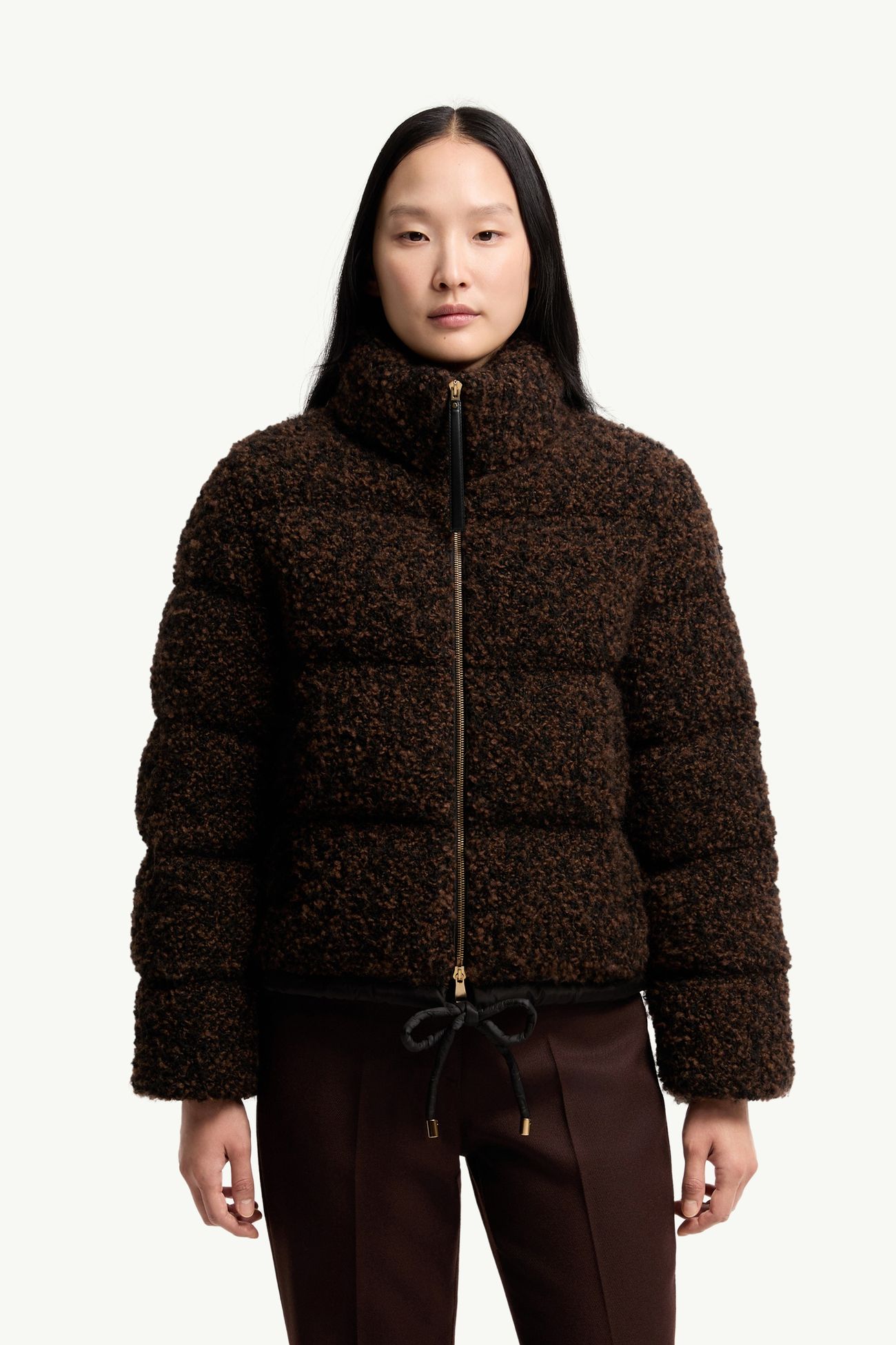 Trascendance Tweed Short Down Jacket Women Black Moncler 3