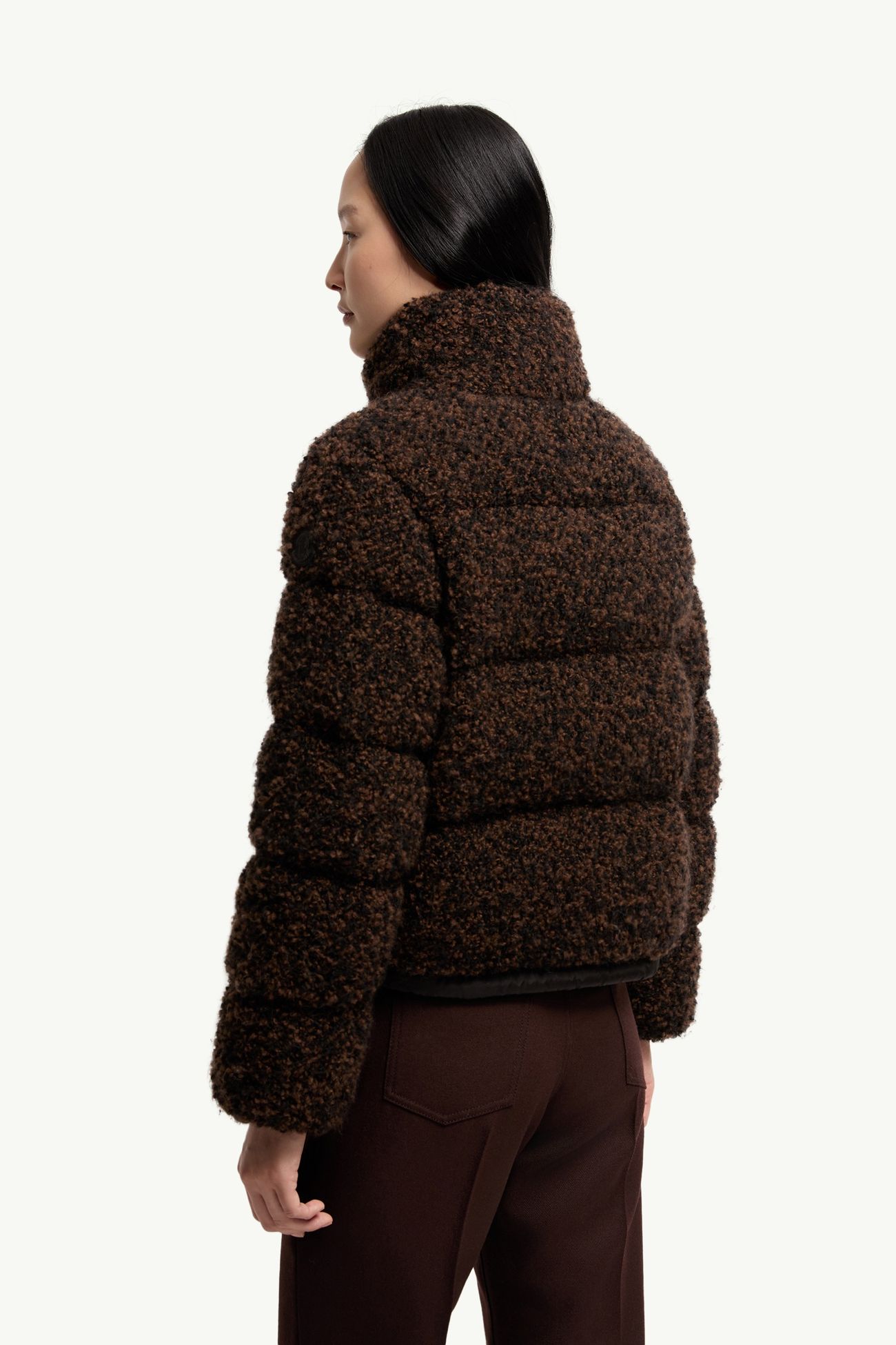 Trascendance Tweed Short Down Jacket Women Black Moncler 4
