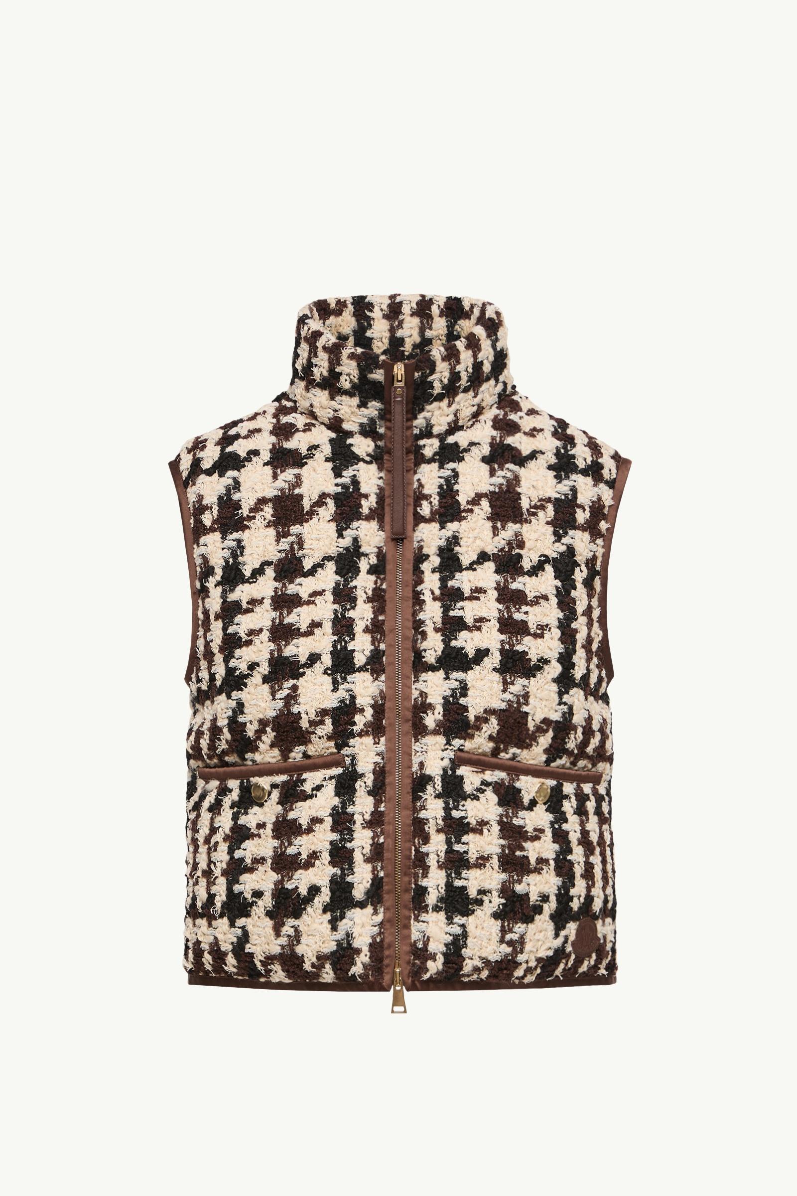 Emotionnalite粗花呢羽絨背心 女士 白色和啡色 Moncler, 1 of 0