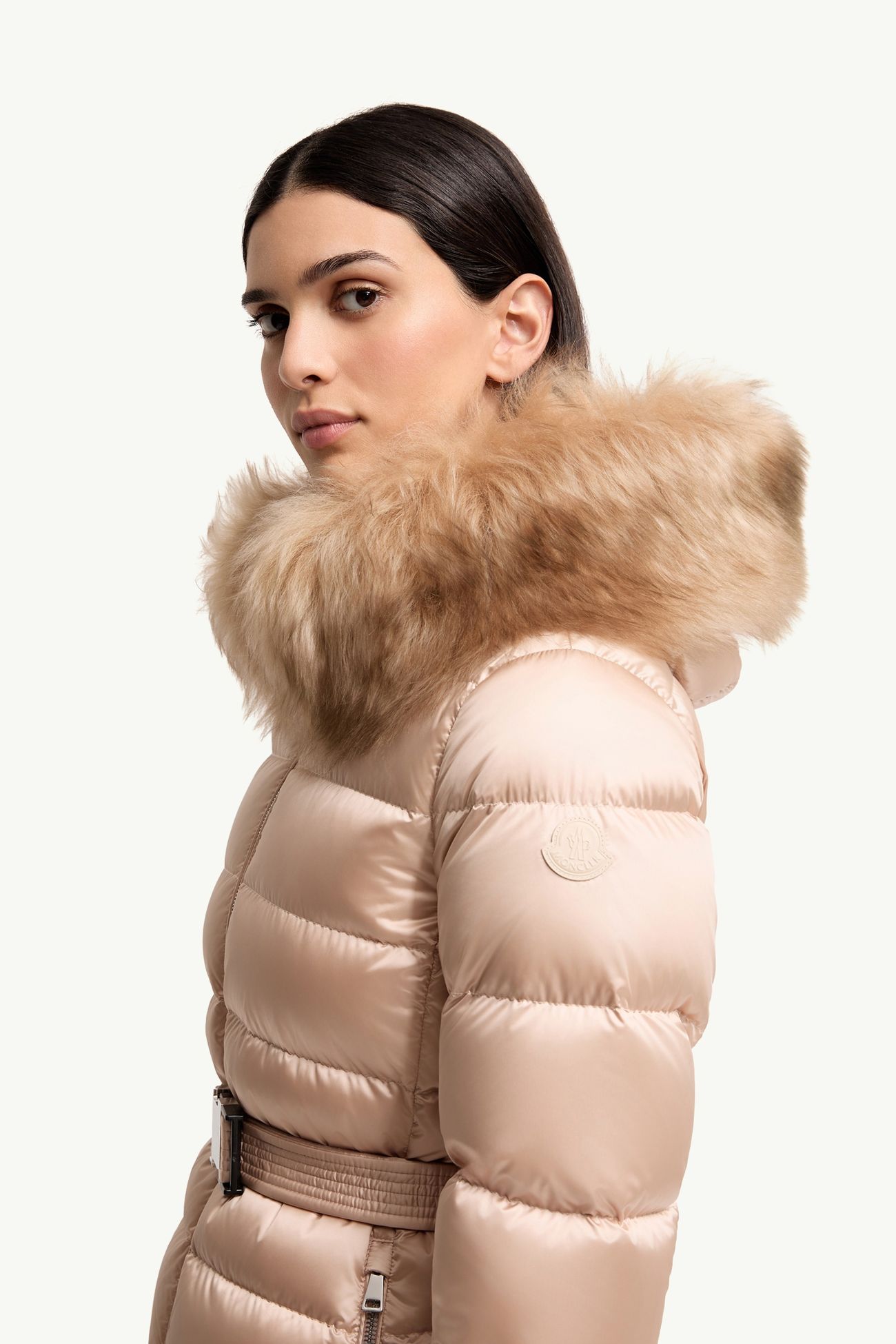 Cupidones kurze Daunenjacke mit Shearling-Besatz Damen Hellpink Moncler 1
