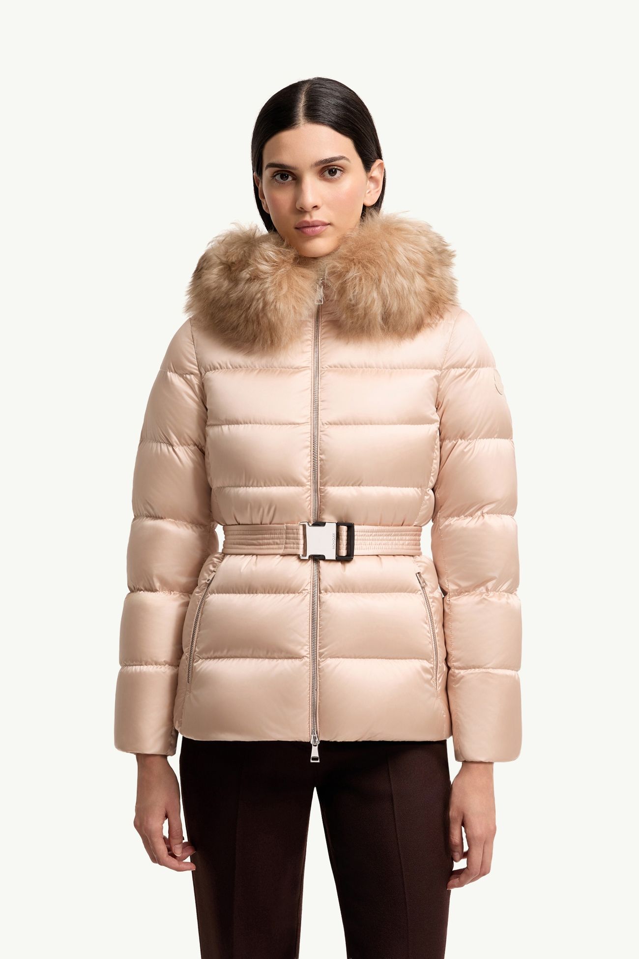 Cupidones kurze Daunenjacke mit Shearling-Besatz Damen Hellpink Moncler 3