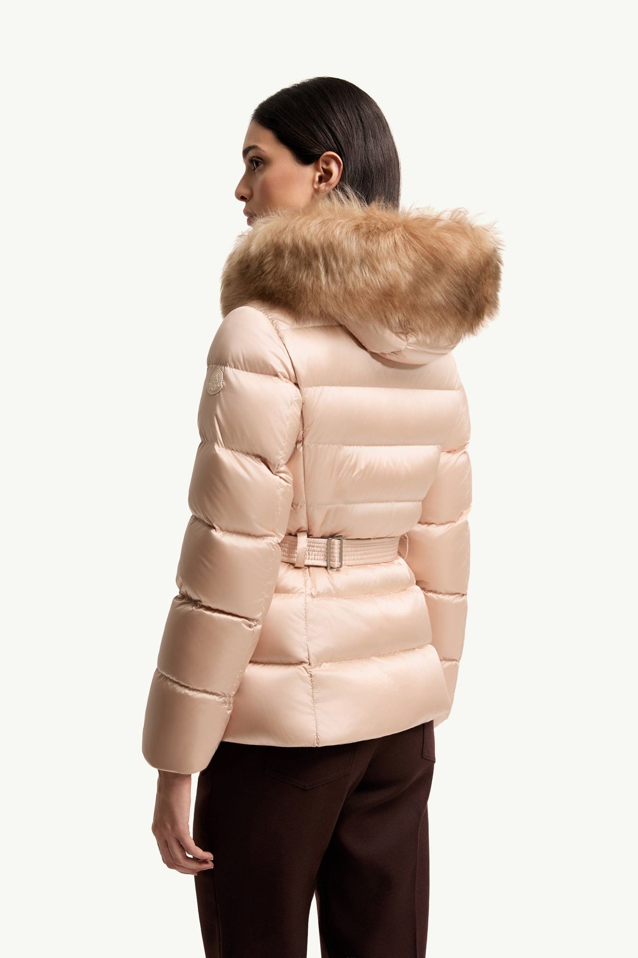 Cupidones kurze Daunenjacke mit Shearling-Besatz Damen Hellpink Moncler 4
