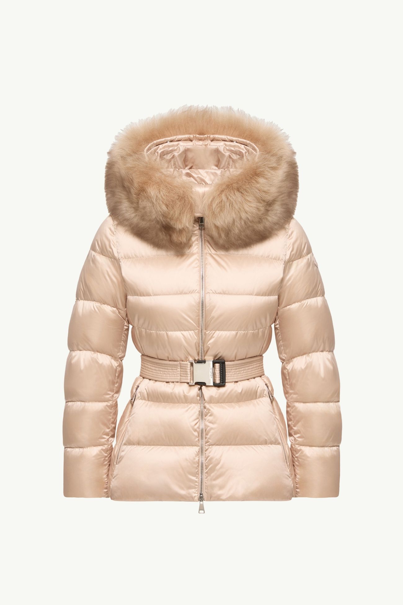 Cupidones kurze Daunenjacke mit Kapuze und Shearling-Besatz Damen Hellpink Moncler 2