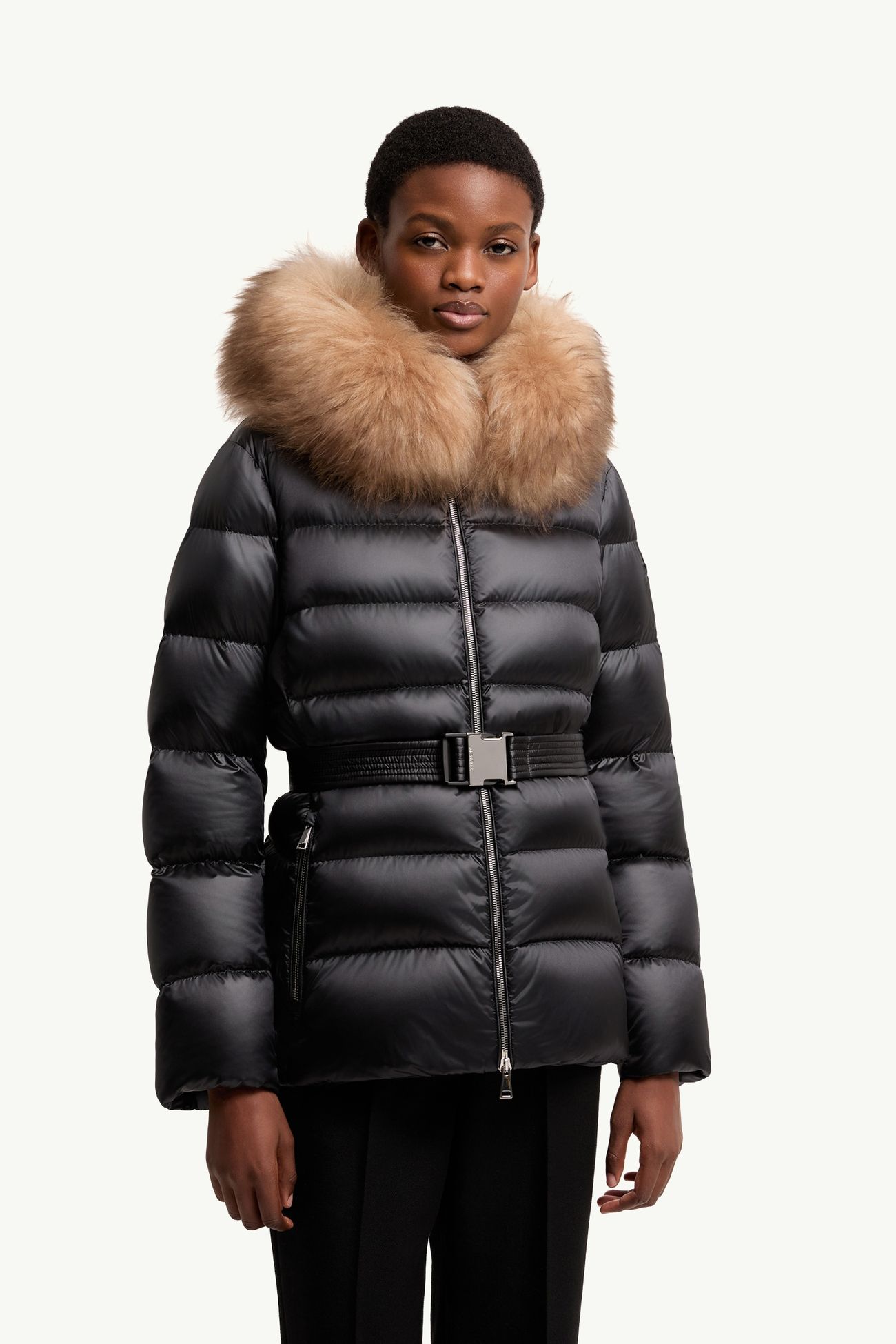 Cupidones kurze Daunenjacke mit Shearling-Besatz Damen Schwarz & Beige Moncler 3