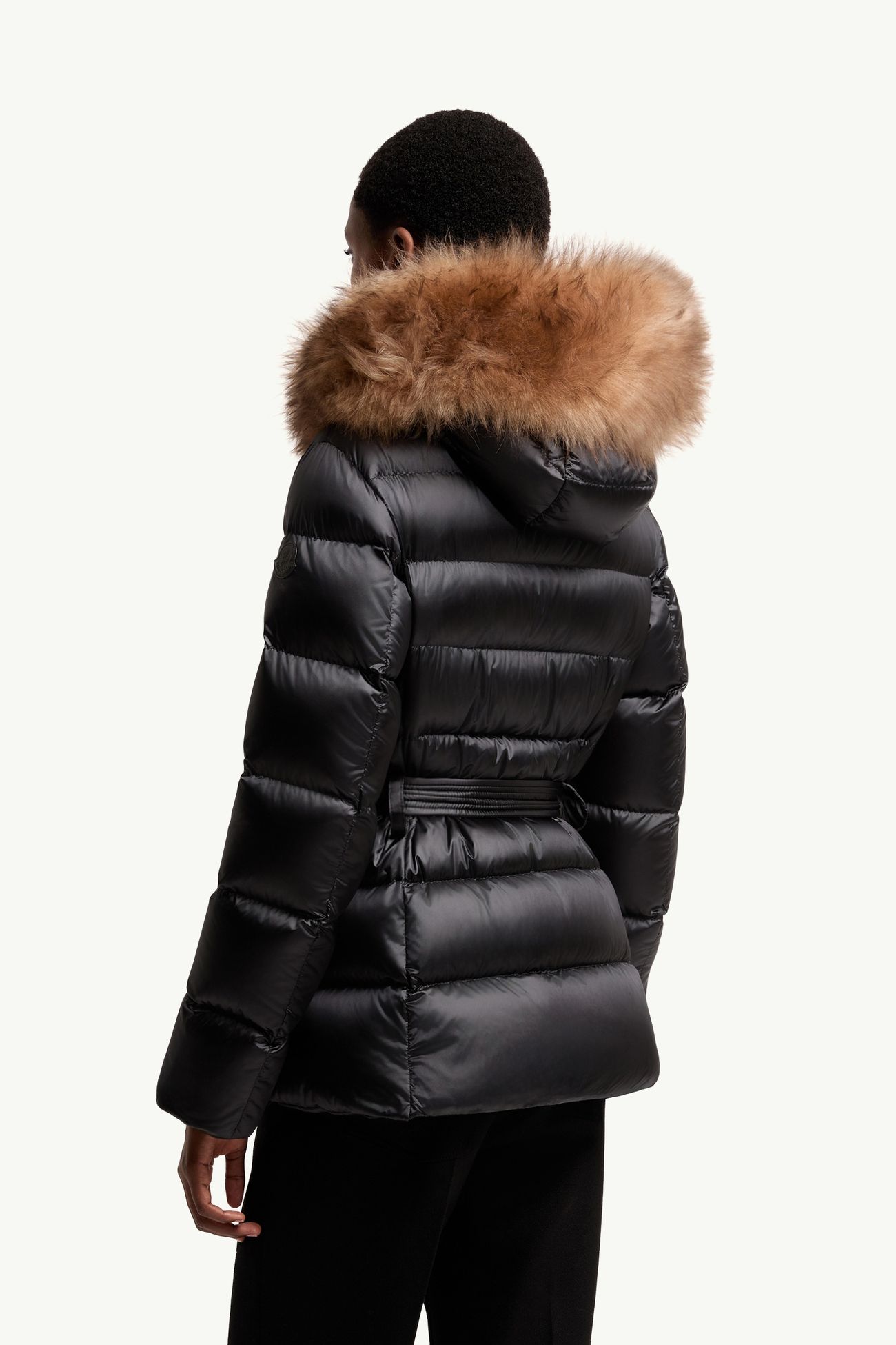 Cupidones Shearling-Trimmed Short Down Jacket Women Black & Beige Moncler 4