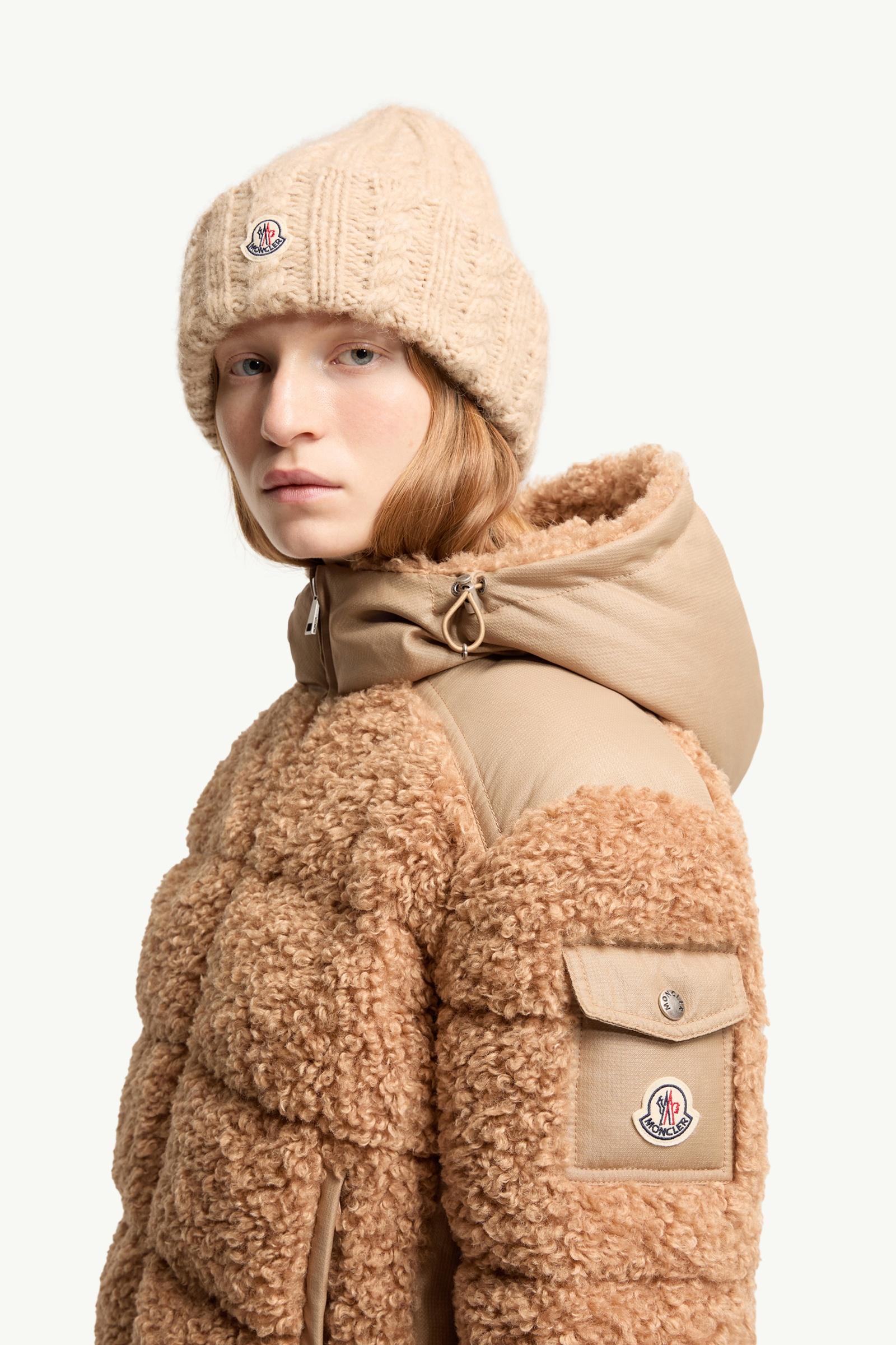 Beige Alpestre Hooded Teddy Short Down Jacket - Short Down Jackets