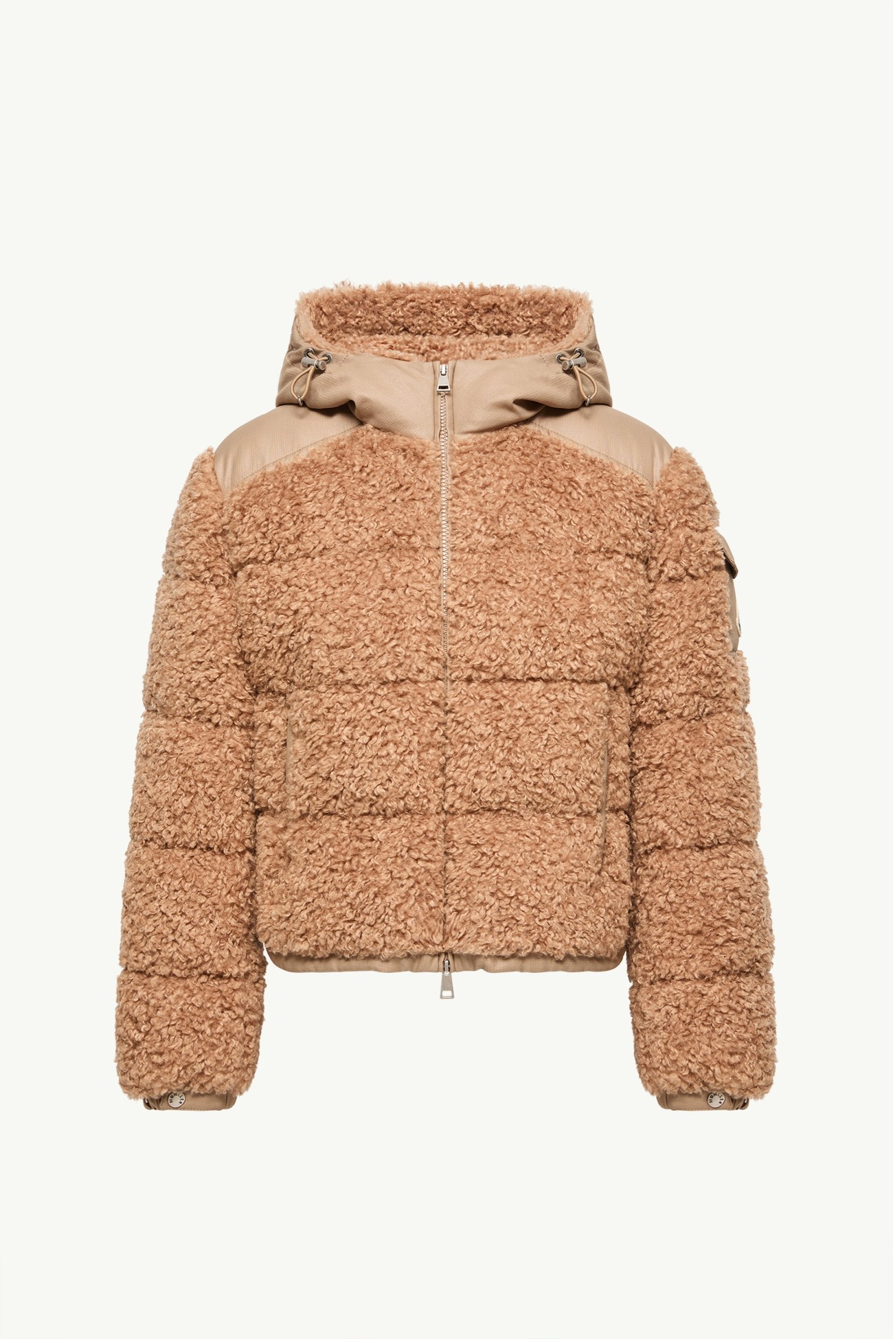Piumino corto Alpestre in teddy con cappuccio Donna Beige Moncler 2