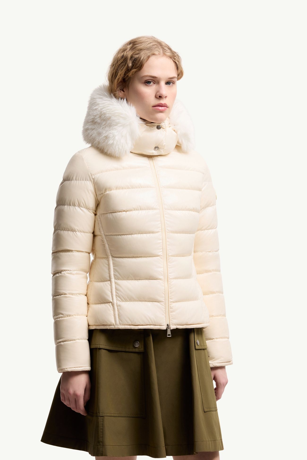 Doudoune courte à capuche Badyeffe Femmes Blanc Ivoire Moncler 3