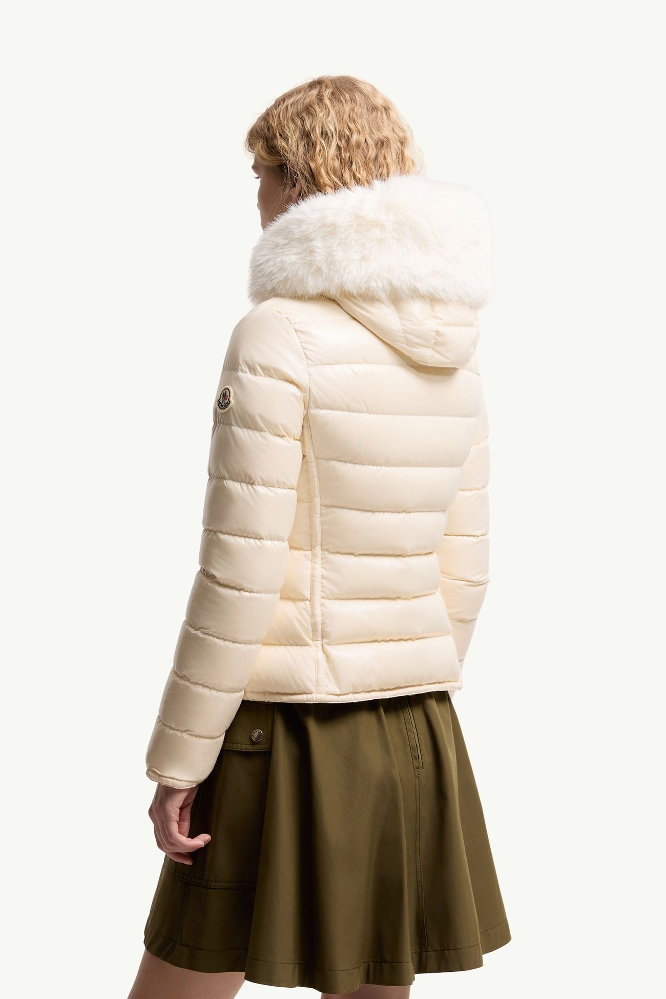 Plumífero corto con capucha Badyeffe Mujer Blanco Marfil Moncler 4