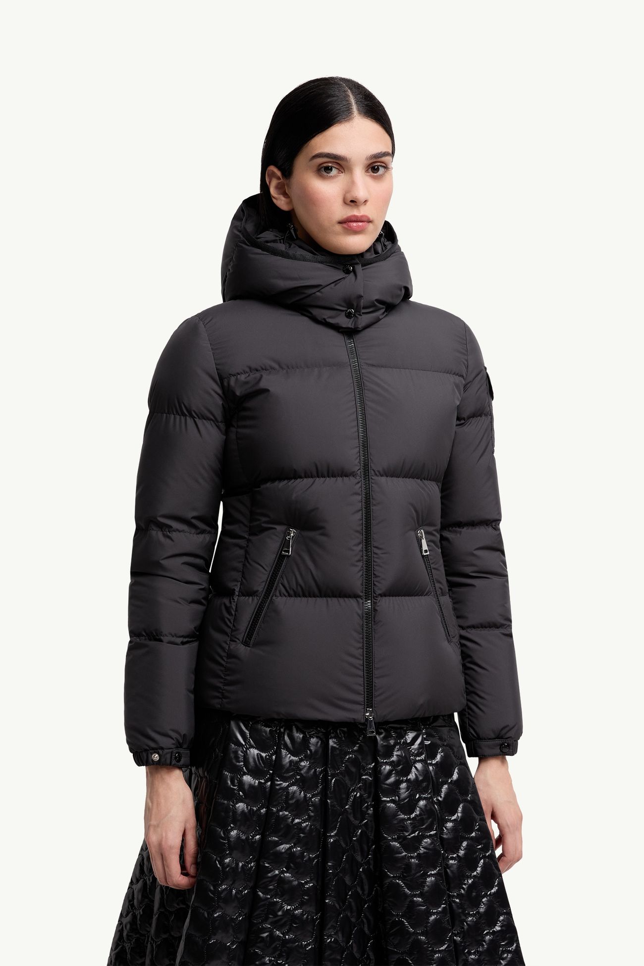 Fourmines Hooded Short Down Jacket Women Black Moncler 3