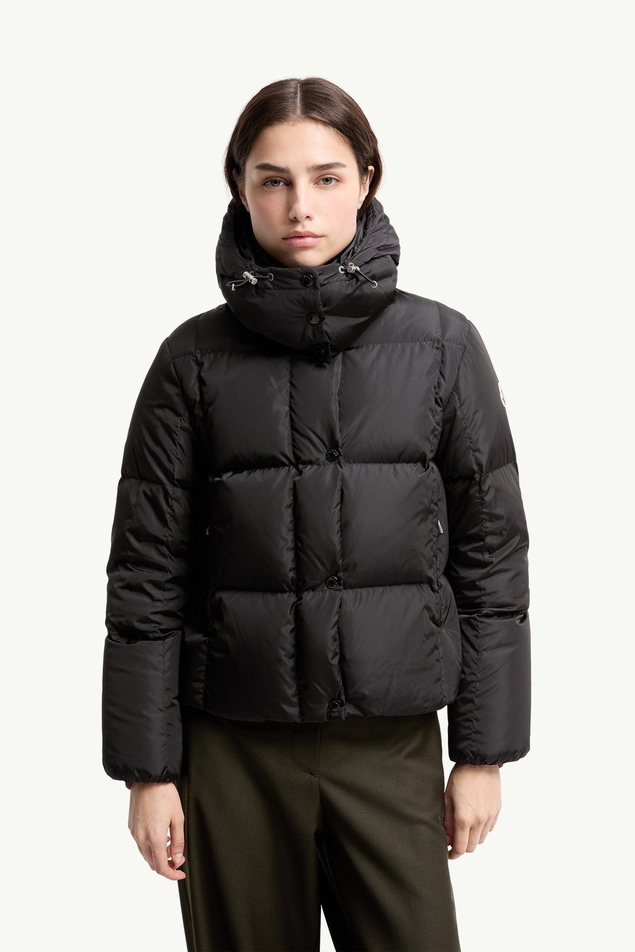 Castelnew Hooded Short Down Jacket Women Black Moncler 3