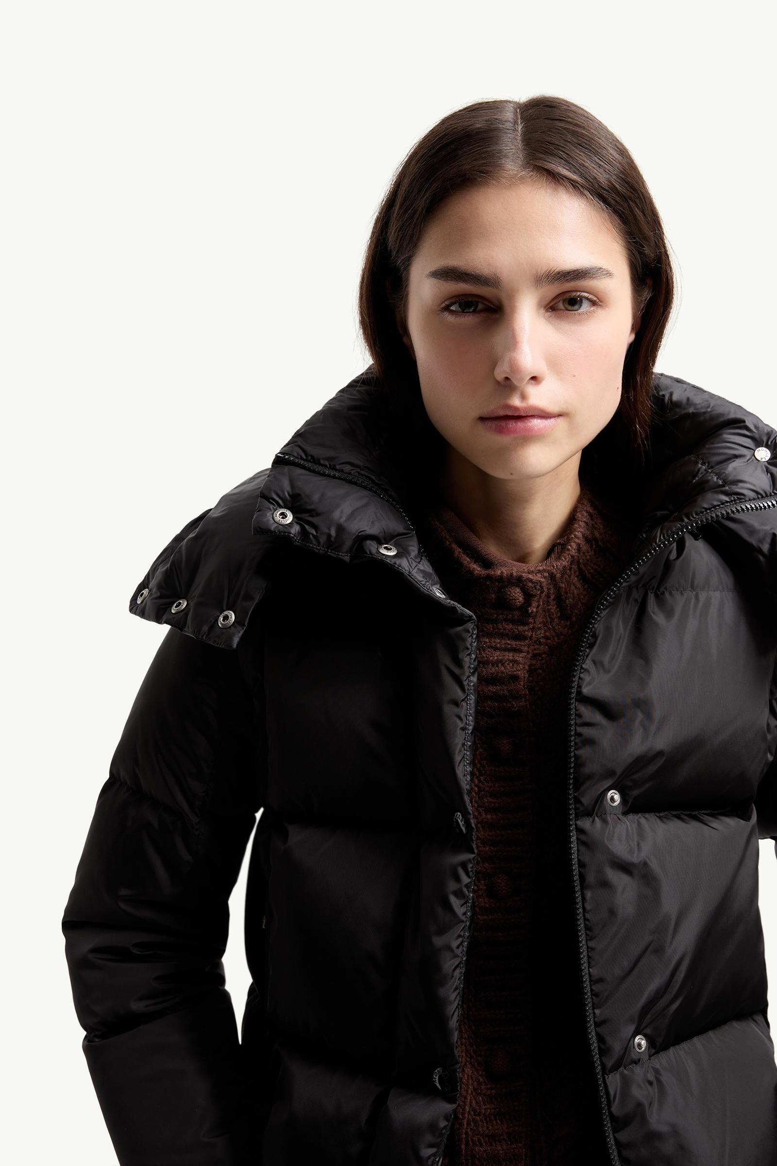 Black Castlenew Hooded Down Jacket - Short Down Jackets for Women