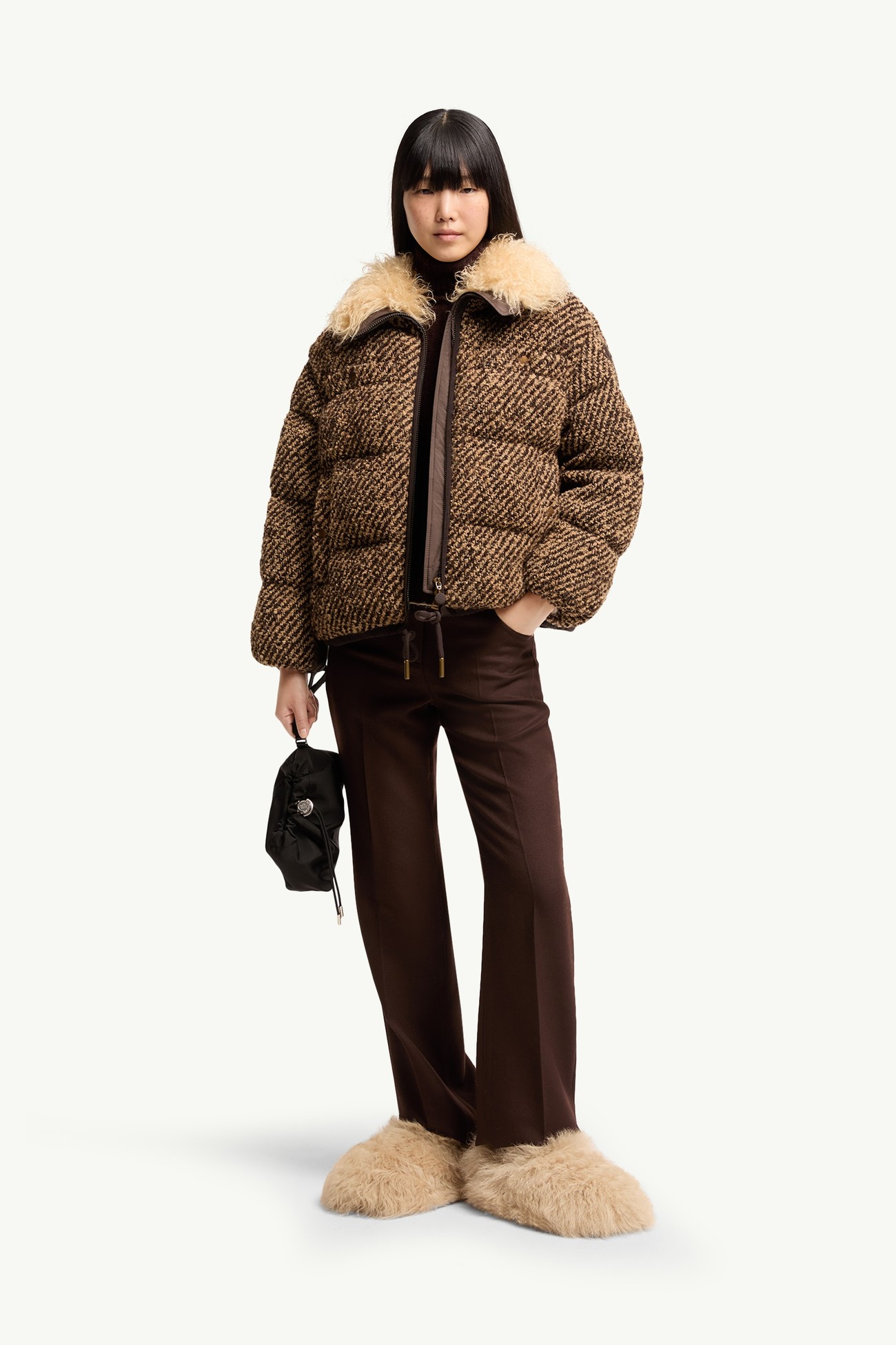 Dynamique女士短款羽绒夹克外套 女士 棕色 Moncler 0