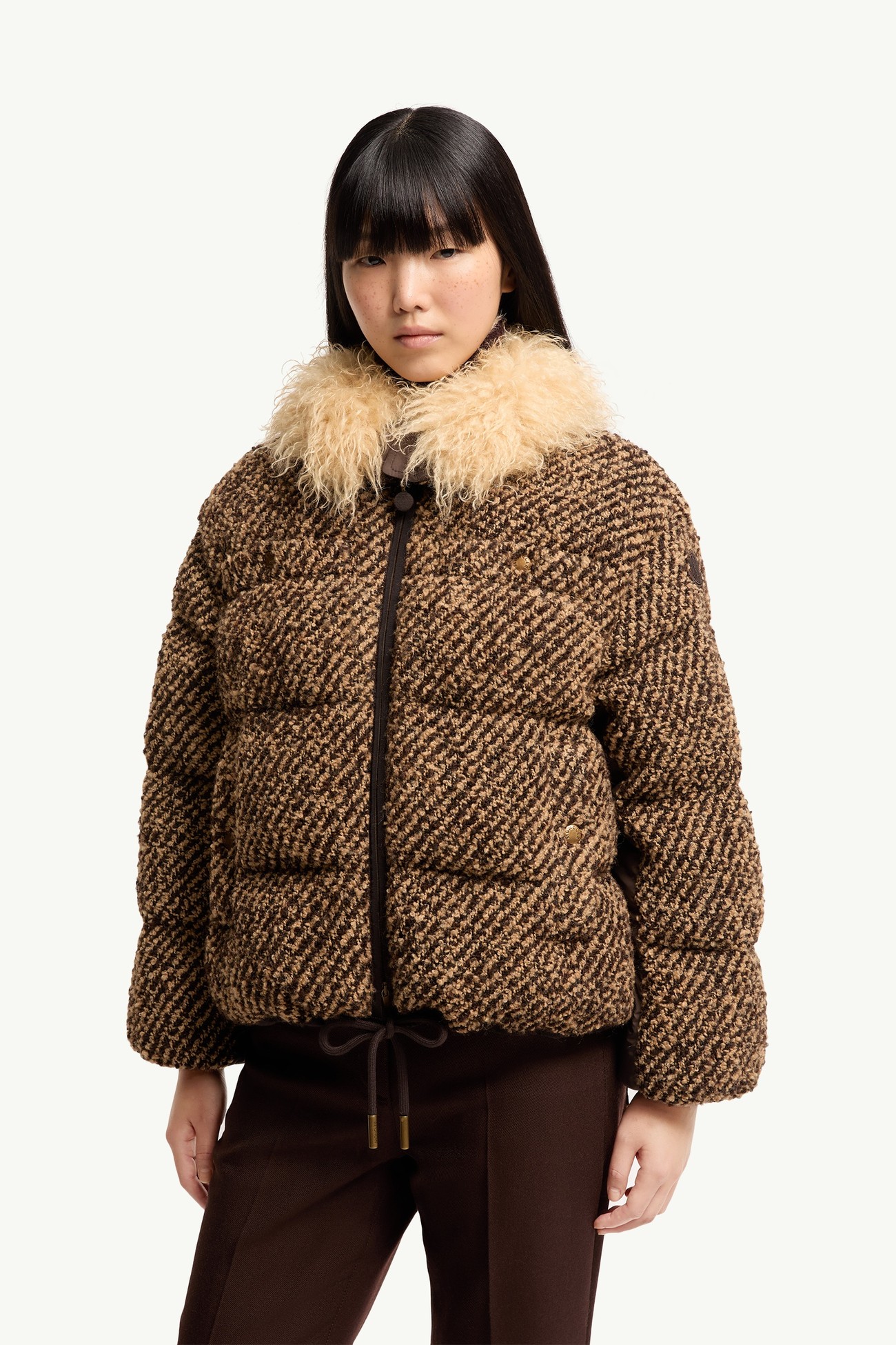 Dynamique女士短款羽绒夹克外套 女士 棕色 Moncler 3